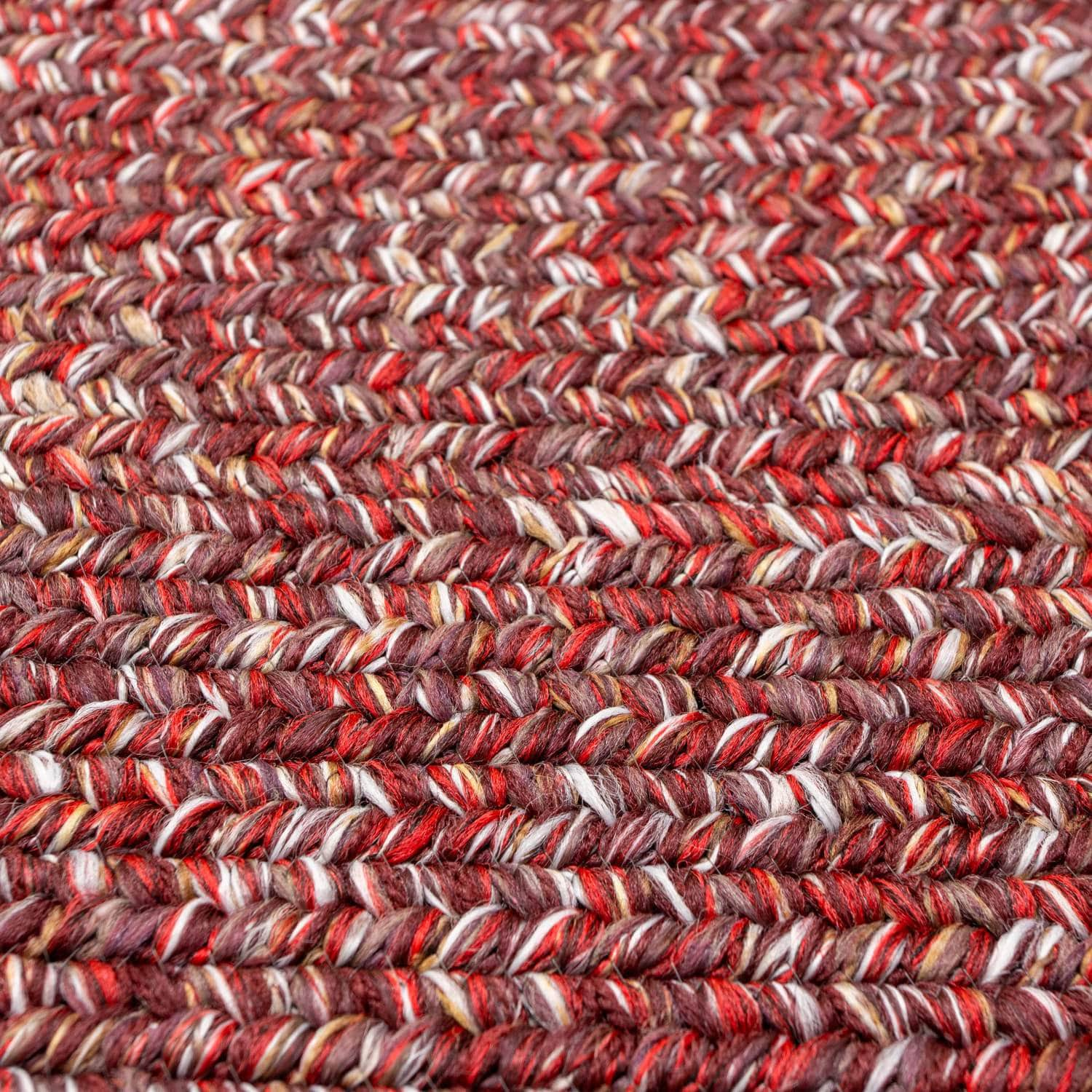 Red Farmhouse Rug -  Washable Indoor/Outdoor -Primitive Braided Rugs  - Made in USA