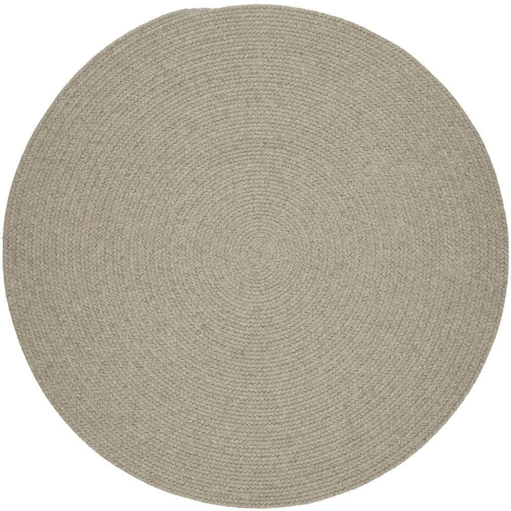 Pura Solid Soft Wool Braided Rug - Light Grey