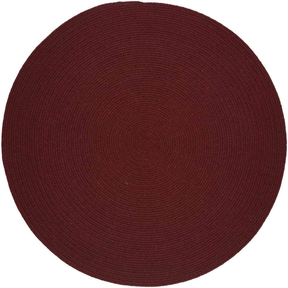 Pura Solid Soft Wool Braided Rug - Red Wine