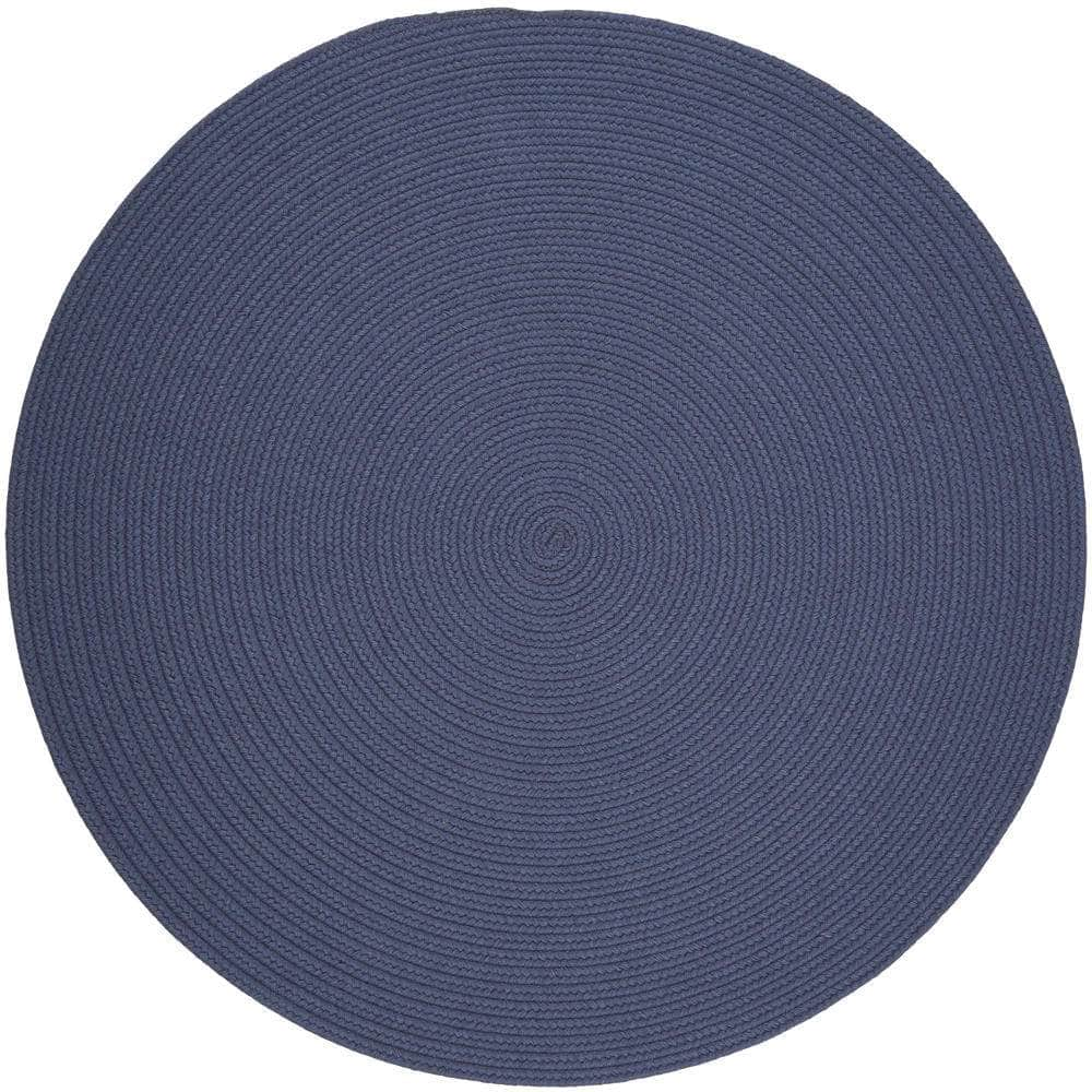 Pura Solid Soft Wool Braided Rug - Sailor Blue