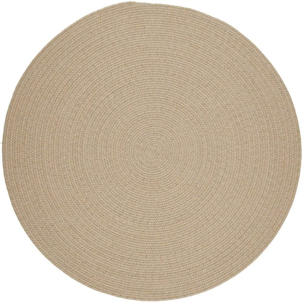 Pura Solid Soft Wool Braided Rug - Sand