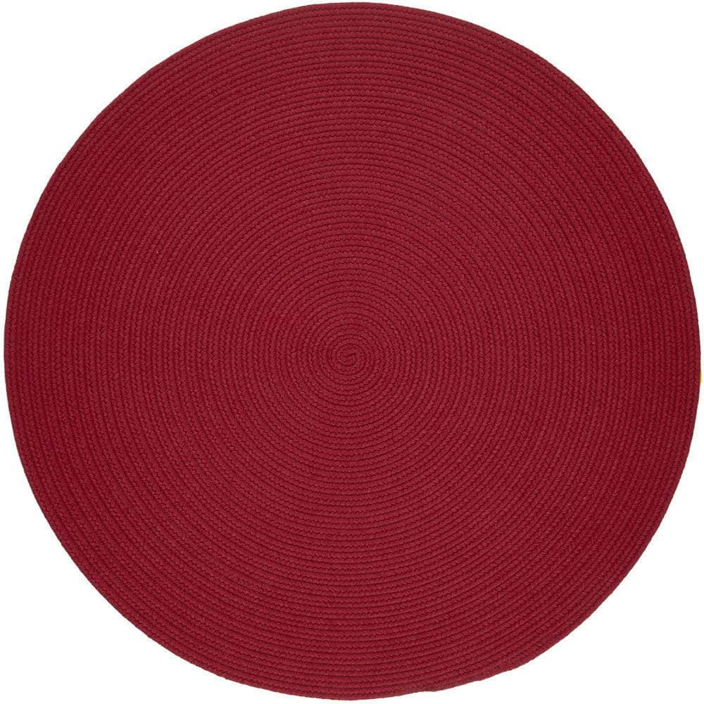 Pura Solid Soft Wool Braided Rug - Scarlet Red