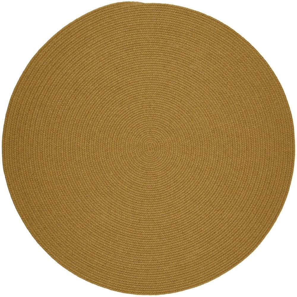 Pura Solid Soft Wool Braided Rug - Vintage Gold