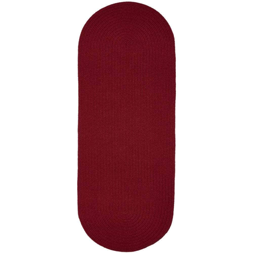 Pura Solid Soft Wool Braided Rug - Scarlet Red