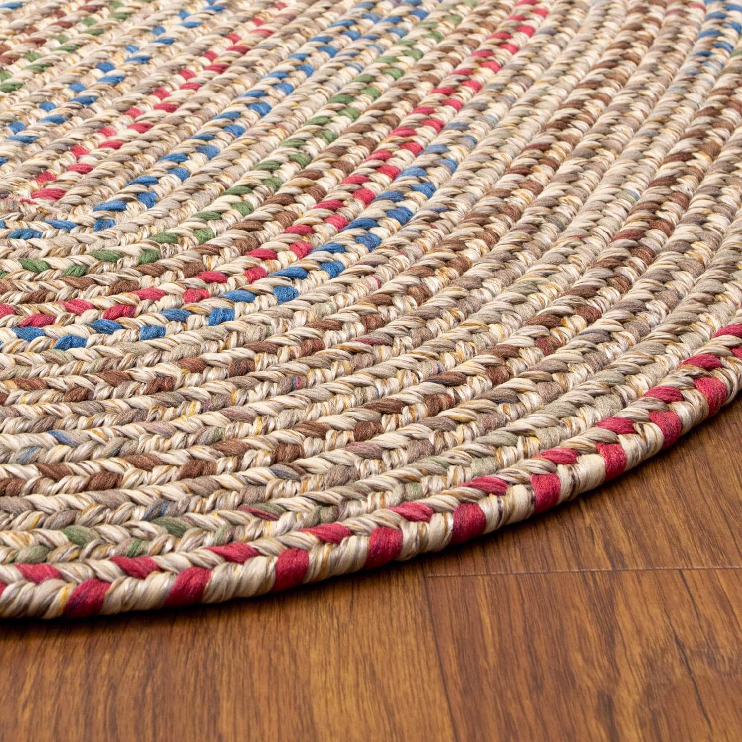 Sandy Beige Portsmouth Braided Indoor Outdoor Traditional Rug