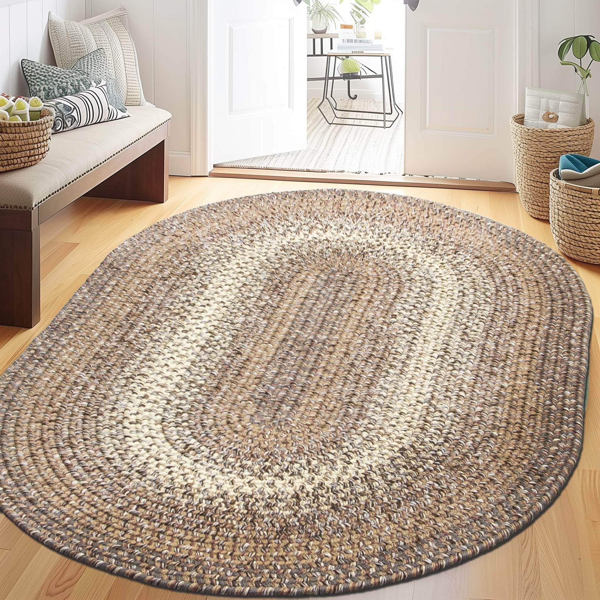 Ridgewood Indoor Outdoor Braided Rug #color_Taupetone