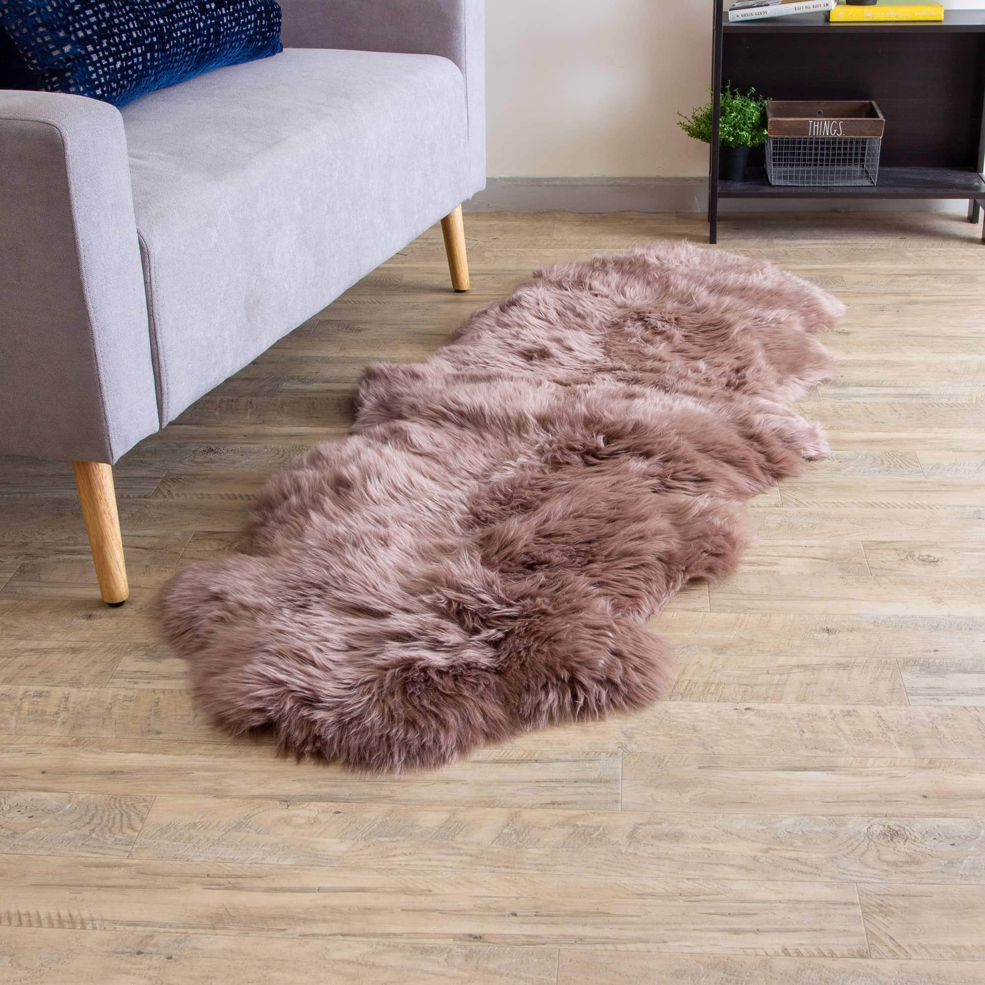 Natural Sheepskin Rug Shearling Fur Pelt #size_2' x 6'