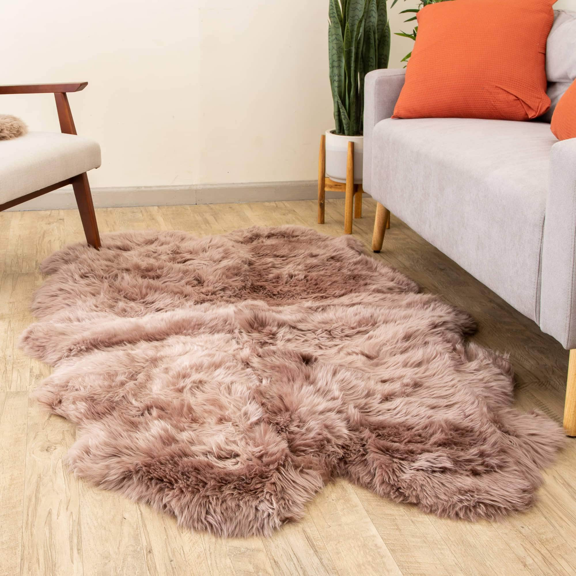 Natural Sheepskin Rug Shearling Fur Pelt #size_4' x 6'