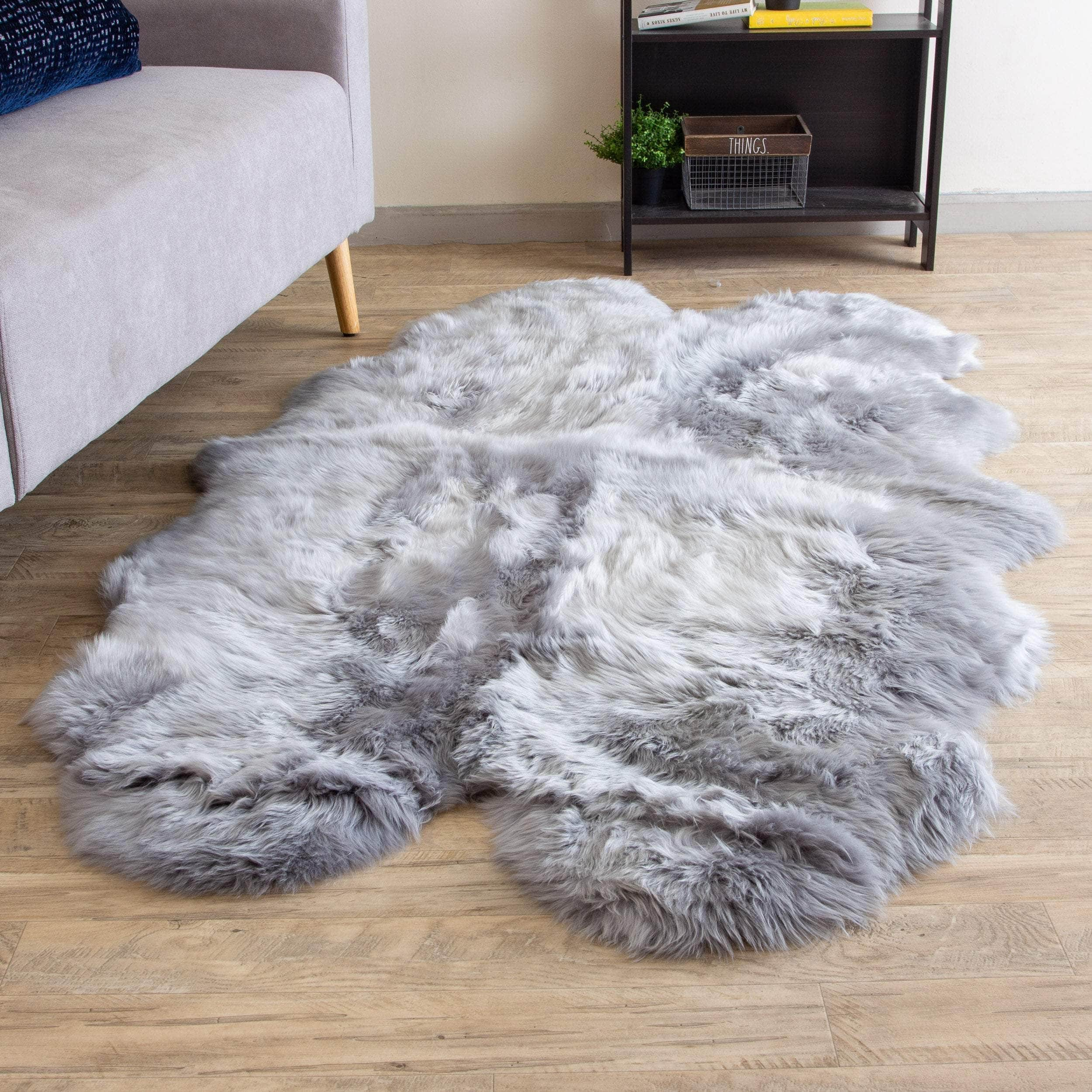 Natural Sheepskin Rug Shearling Fur Pelt #size_4' x 6'