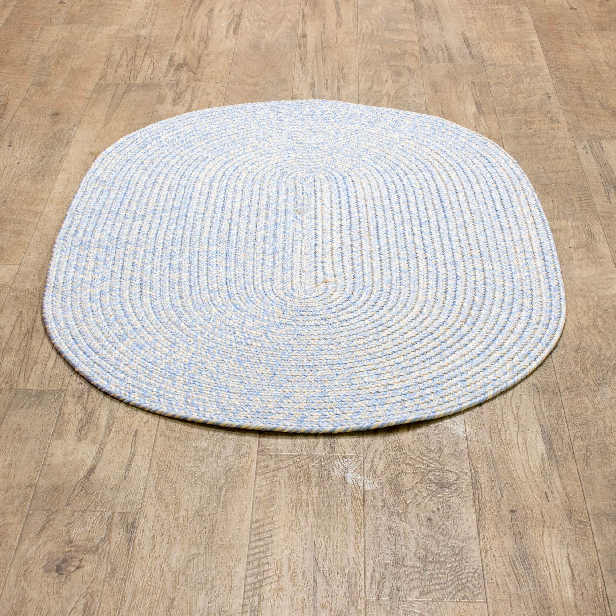 Cantebury CAN01F Blue, Beige Braided Rug #color_blue, beige