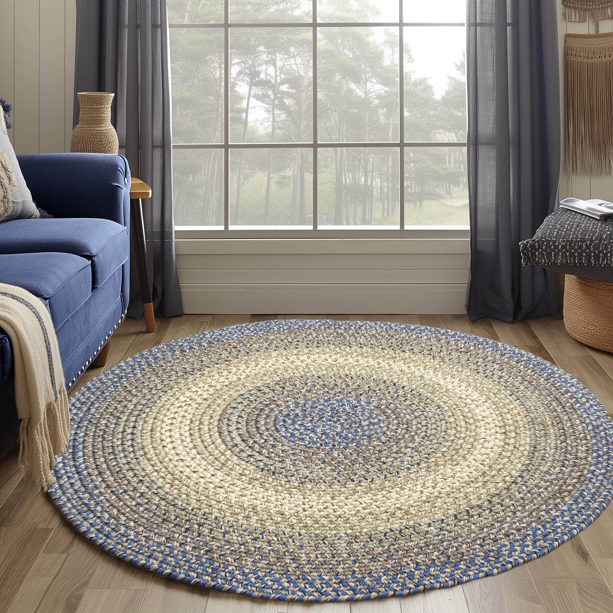 Ridgewood Indoor Outdoor Braided Rug #color_Blue