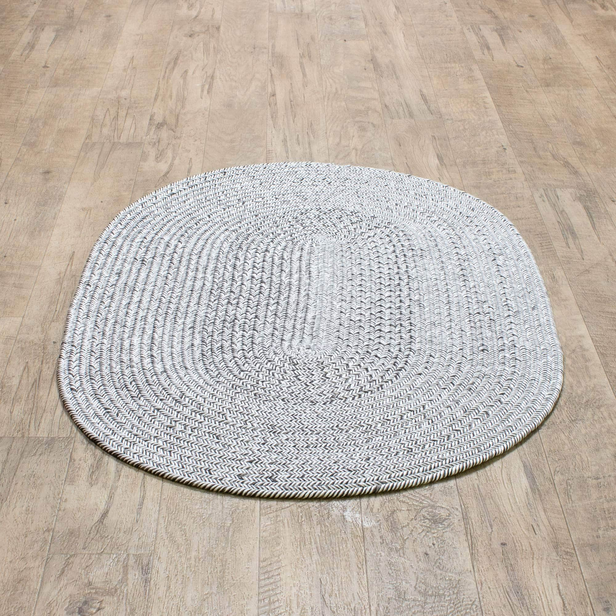 Cantebury CAN01G Dark Gray / Light Gray Braided Rug #color_dark gray / light gray