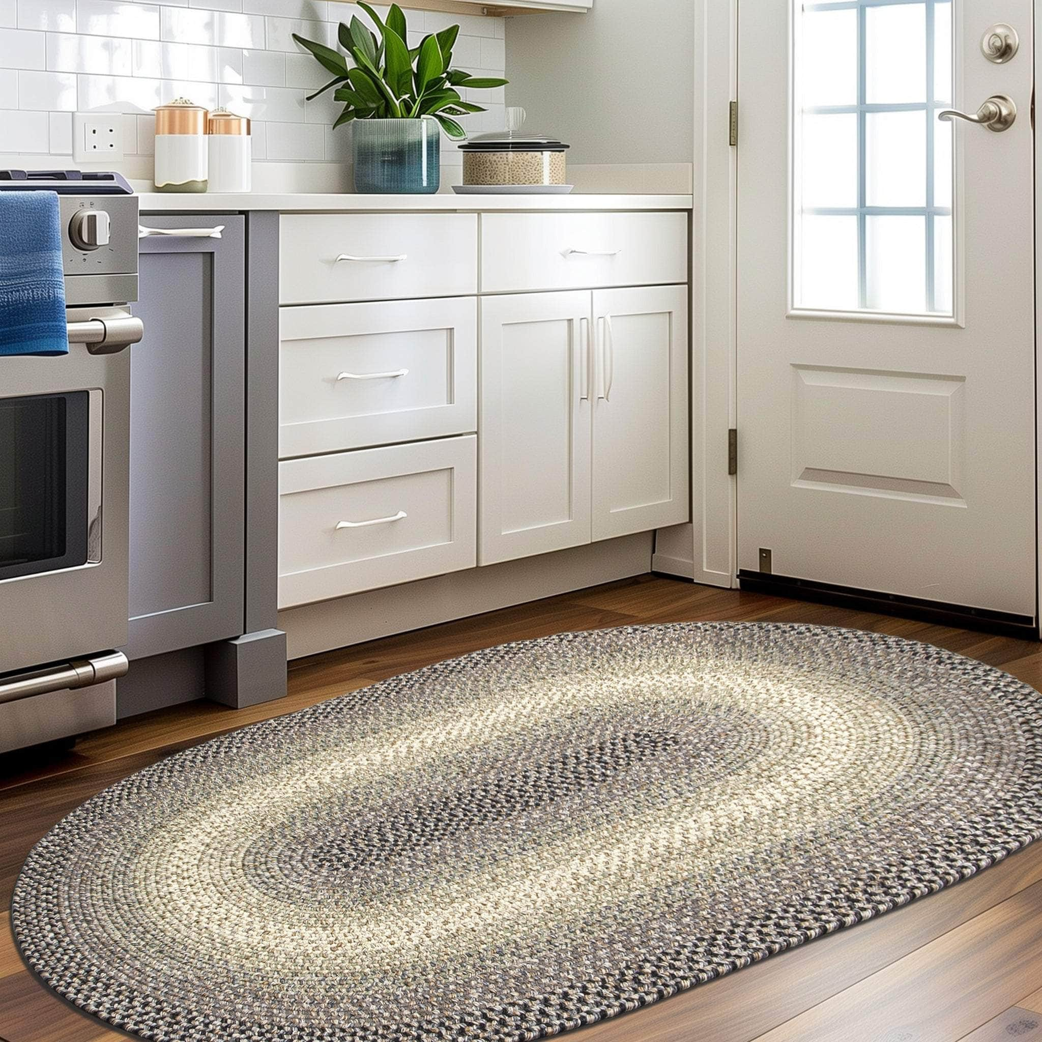 Ridgewood Indoor Outdoor Braided Rug #color_Gray