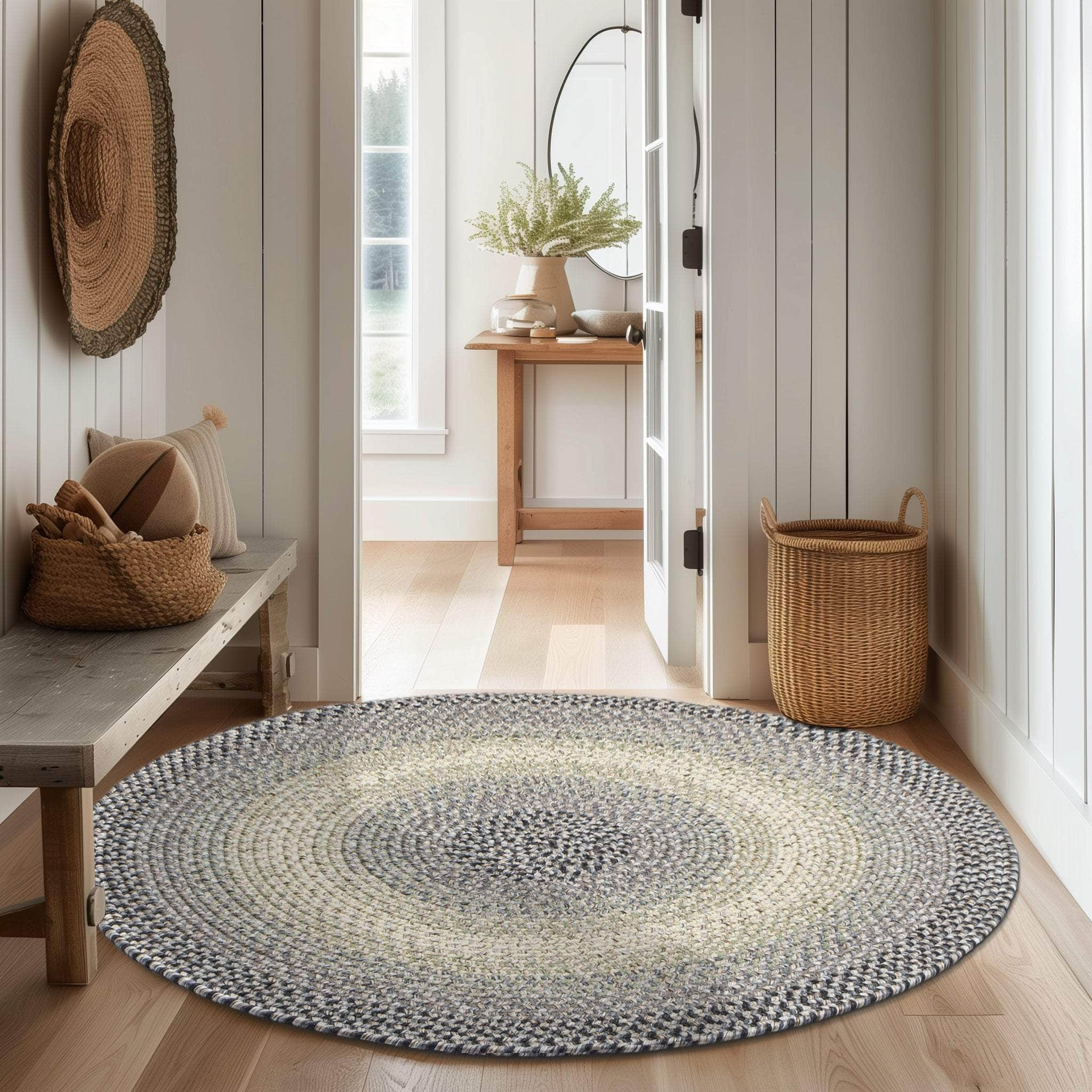 Ridgewood Indoor Outdoor Braided Rug #color_Gray