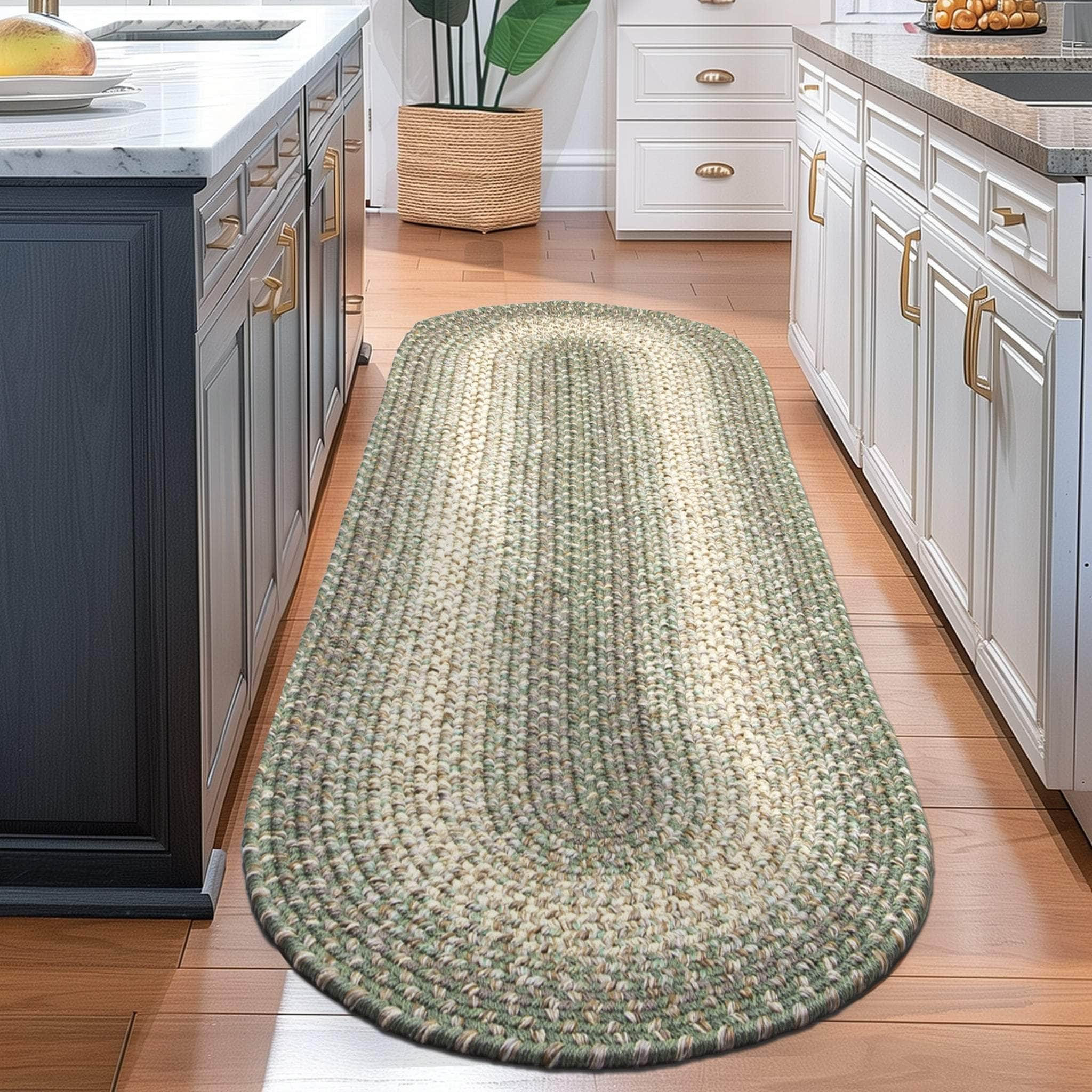 Gray and white offers braided rug from cotton t shirts handmade in the usa green at heart rugs