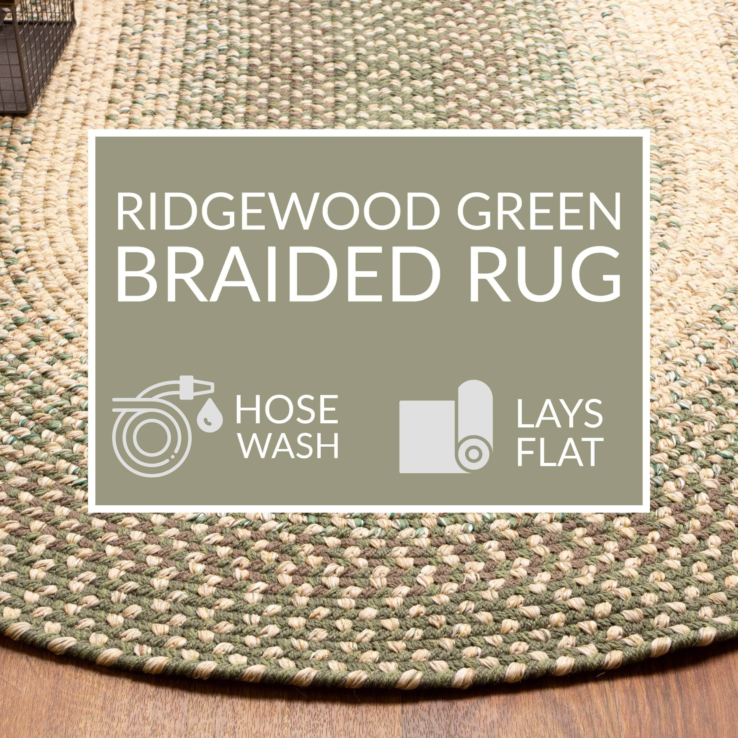 Ridgewood Indoor Outdoor Braided Rug #color_Forest Green