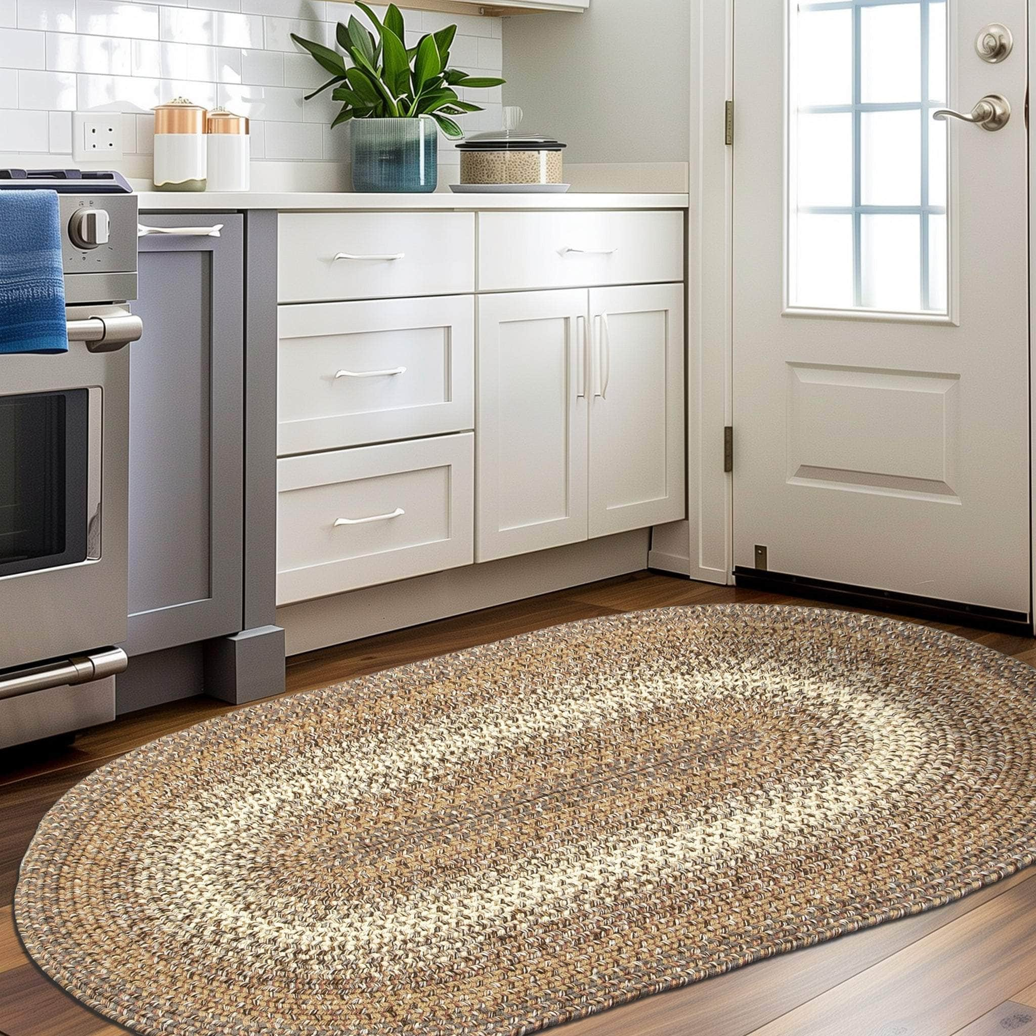 Ridgewood Indoor Outdoor Braided Rug #color_Taupetone