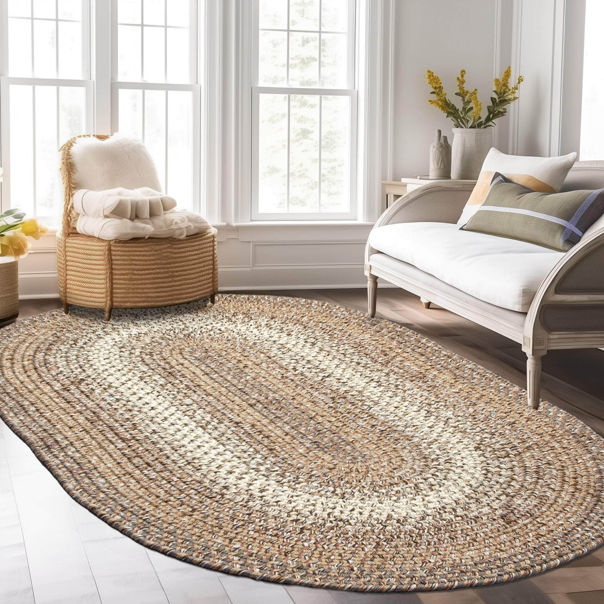 Ridgewood Indoor Outdoor Braided Rug #color_Taupetone