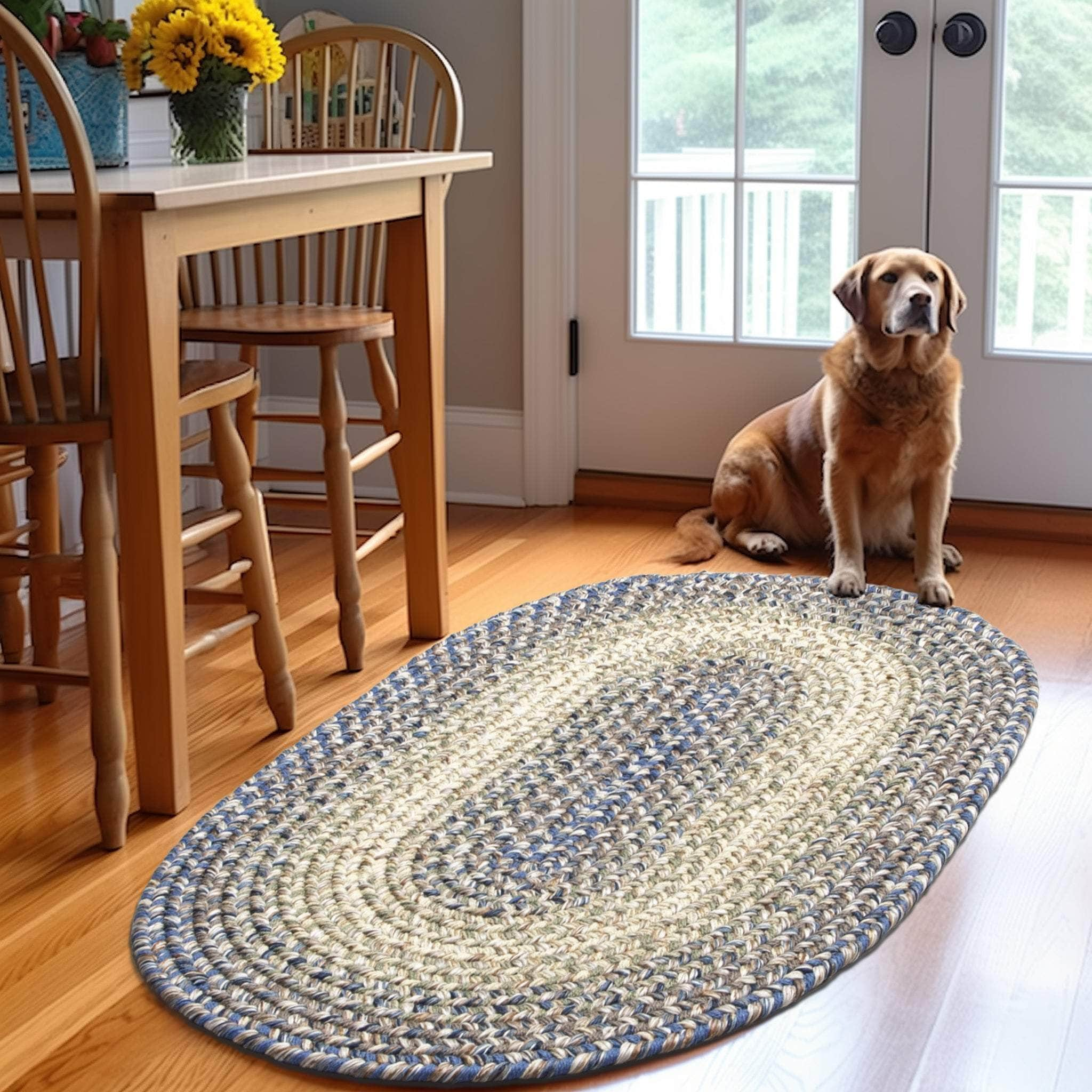 Ridgewood Indoor Outdoor Braided Rug #color_Blue