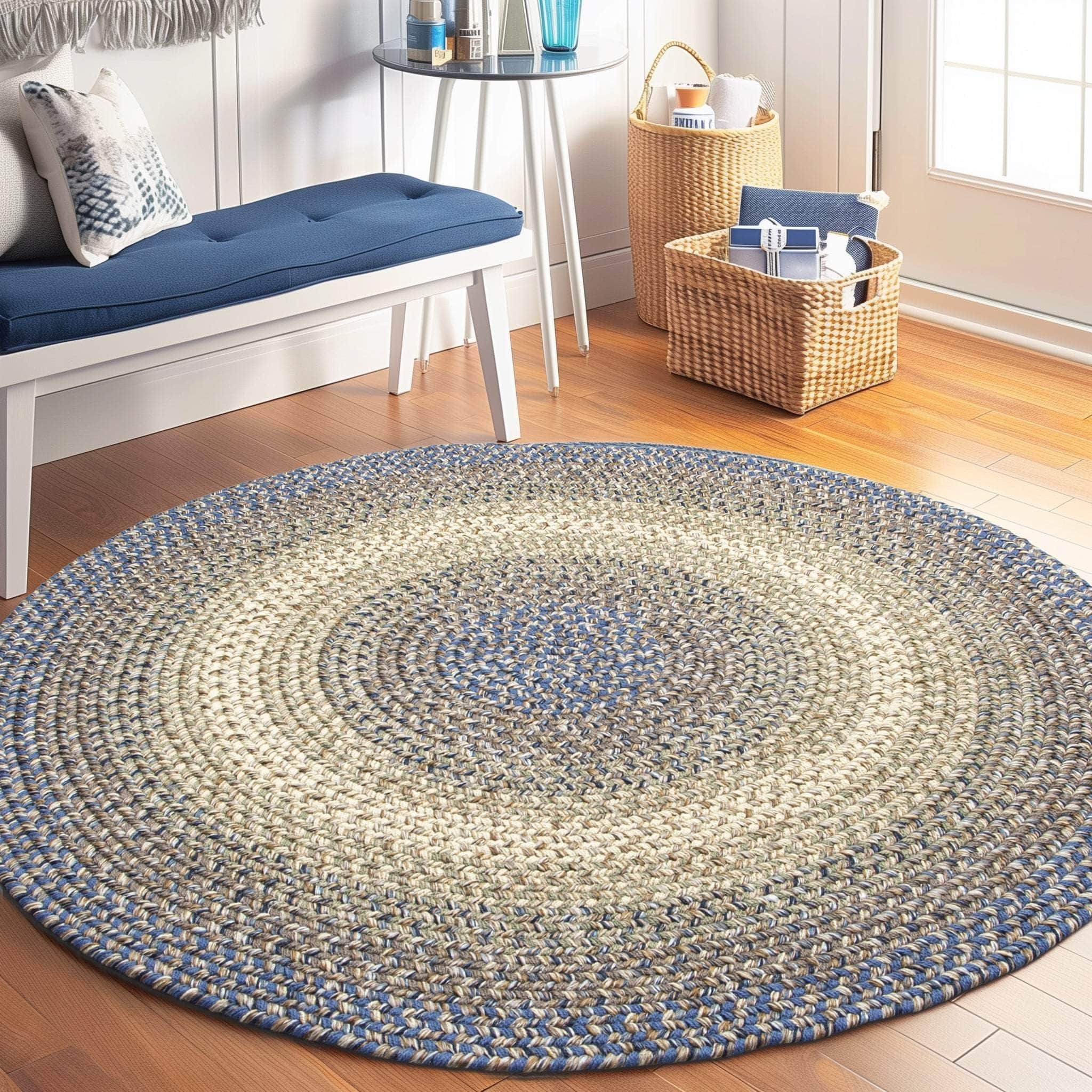 Ridgewood Indoor Outdoor Braided Rug #color_Blue