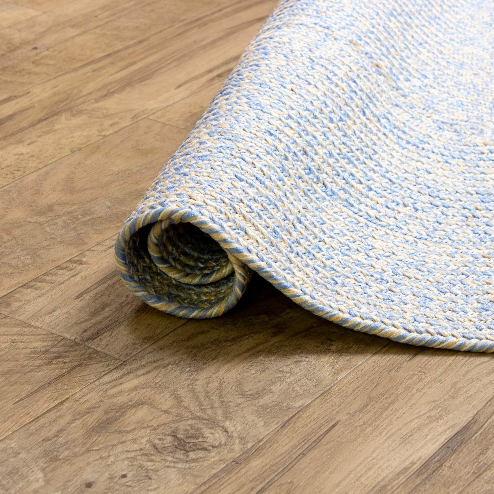 Cantebury CAN01F Blue, Beige Braided Rug #color_blue, beige