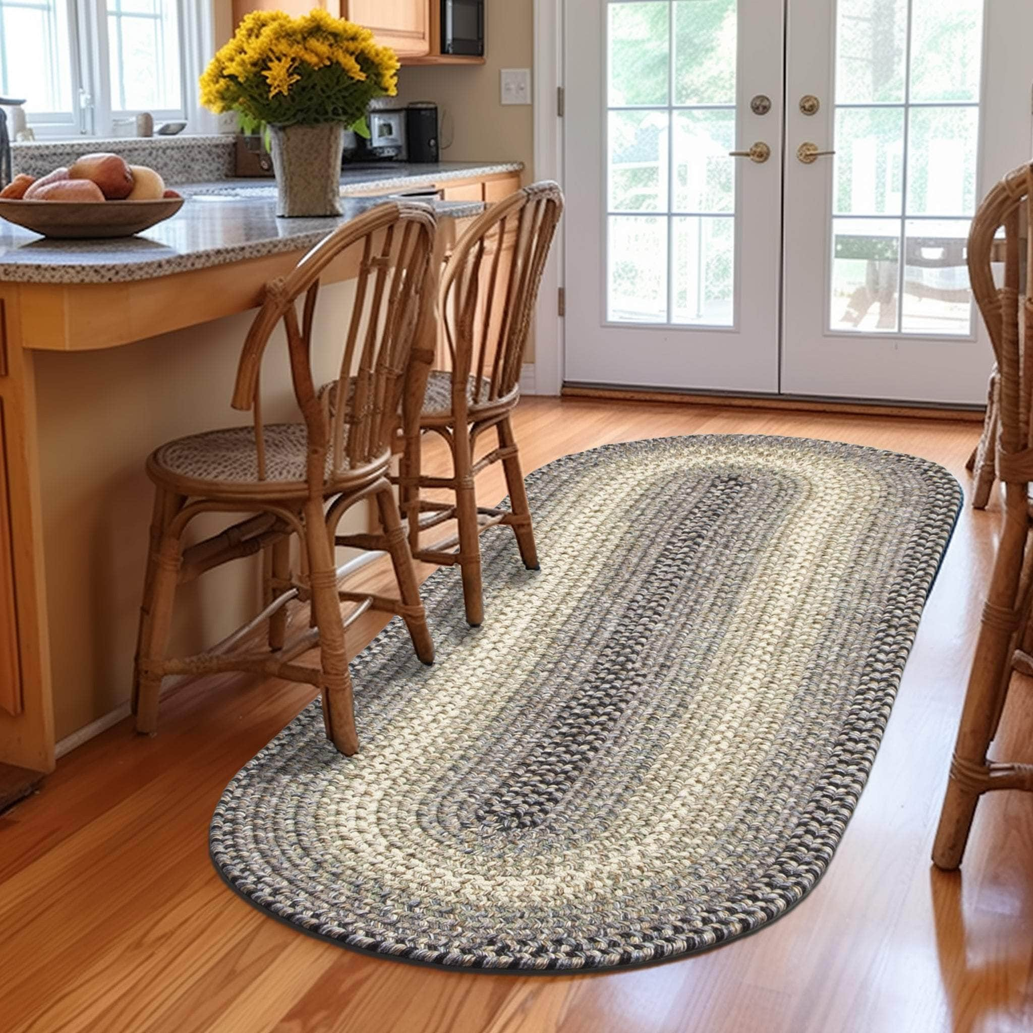 Ridgewood Indoor Outdoor Braided Rug #color_Gray