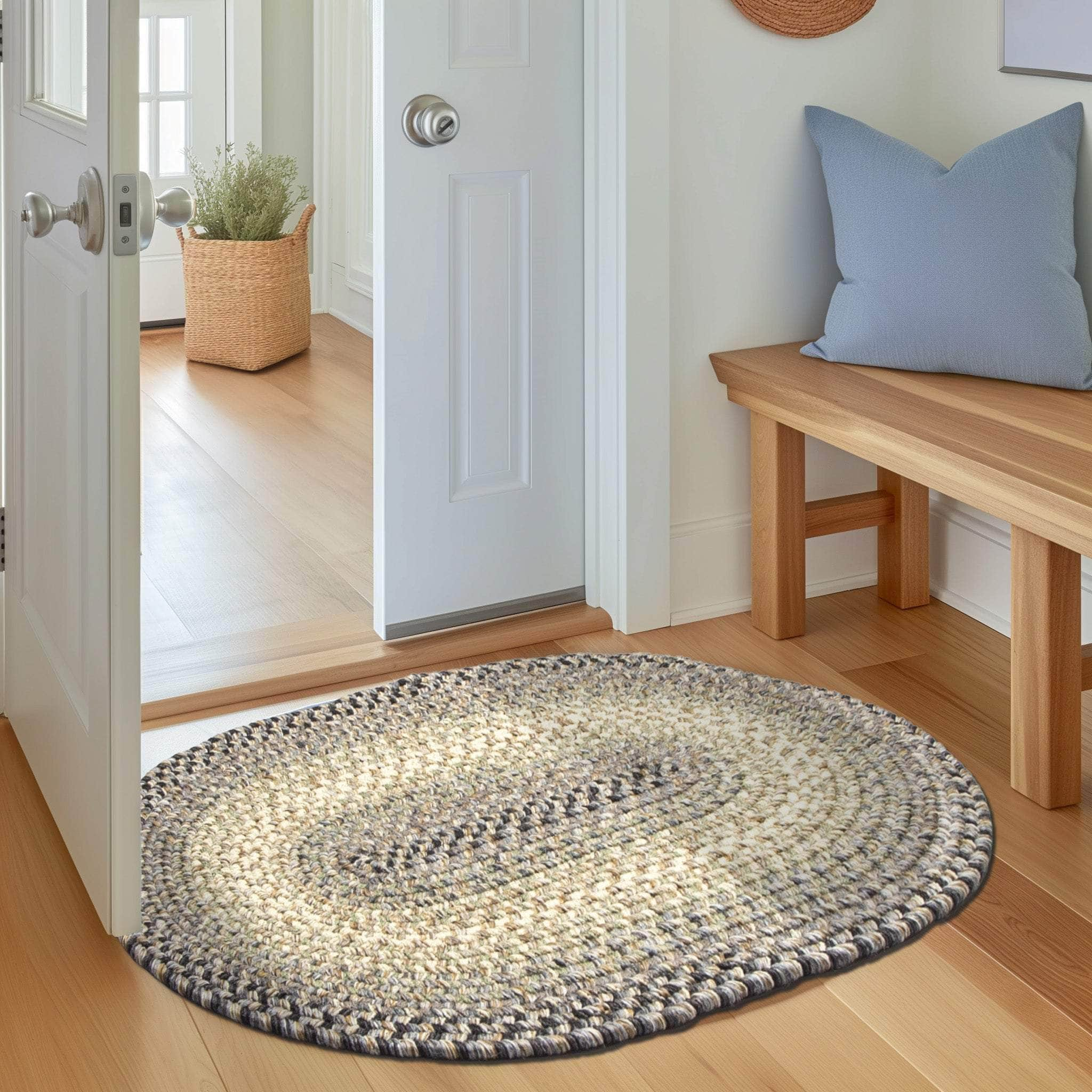 Ridgewood Indoor Outdoor Braided Rug #color_Gray