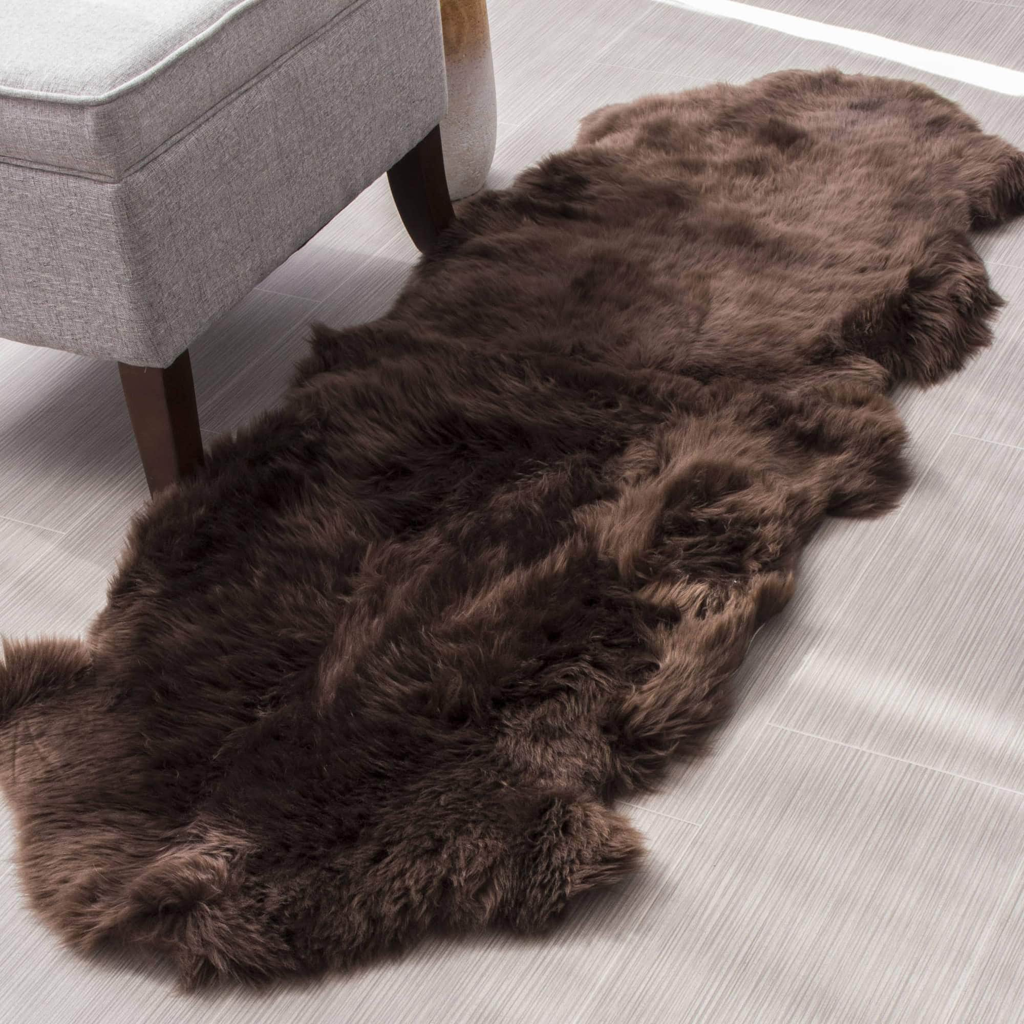 Natural Sheepskin Rug Shearling Fur Pelt #size_2' x 6'