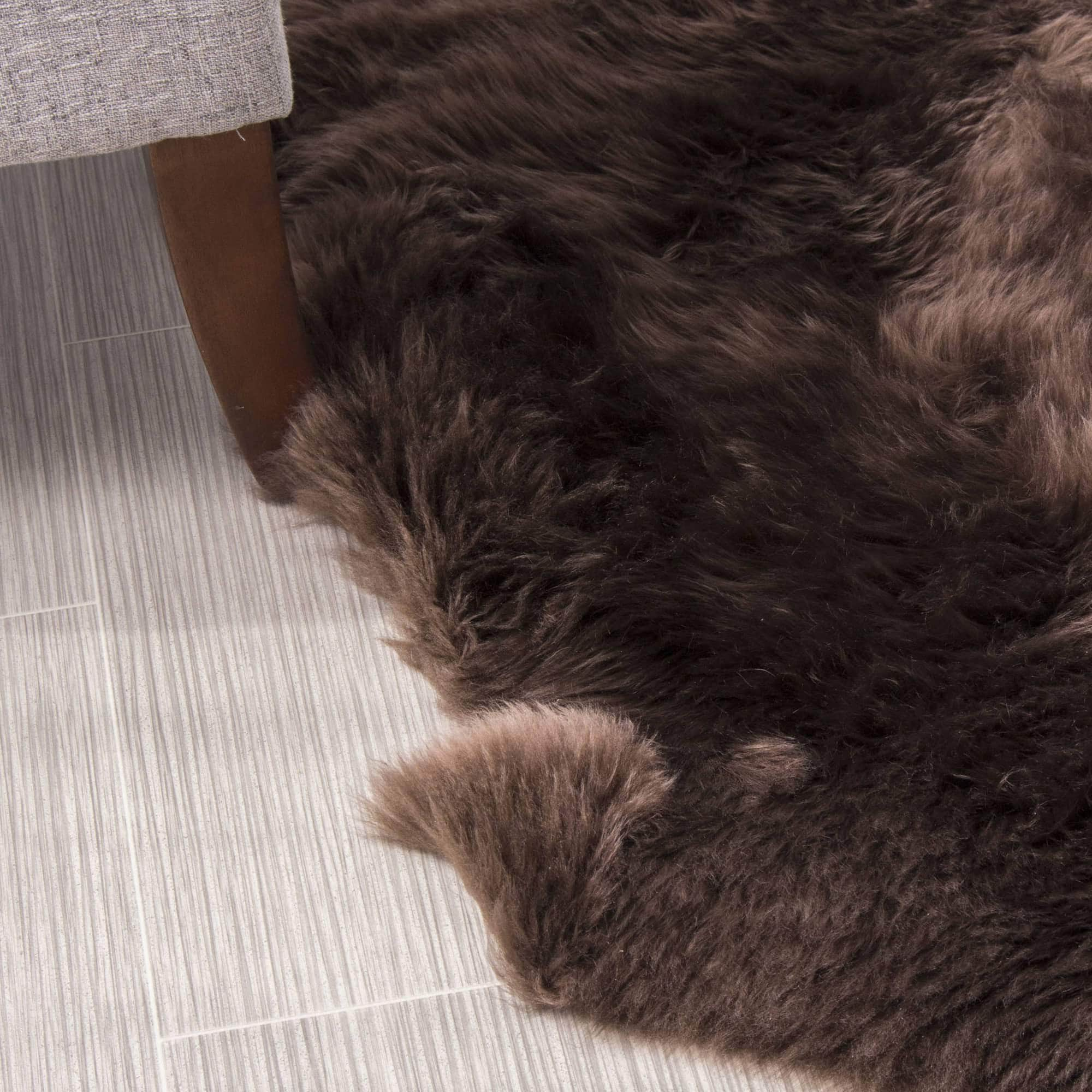 Natural Sheepskin Rug Shearling Fur Pelt #size_2' x 6'