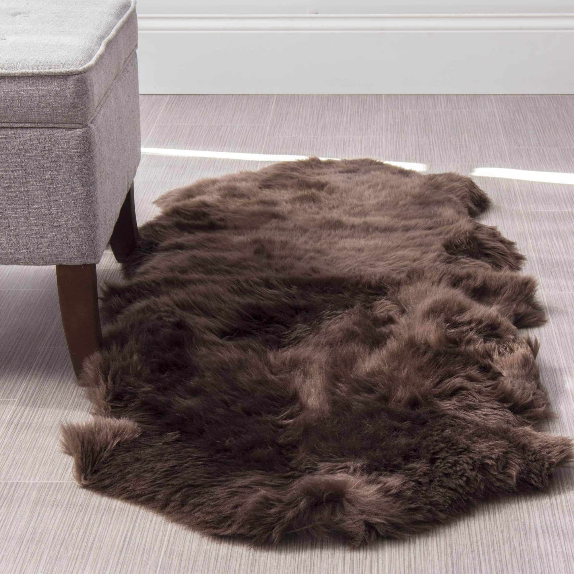 Natural Sheepskin Rug Shearling Fur Pelt #size_2' x 6'