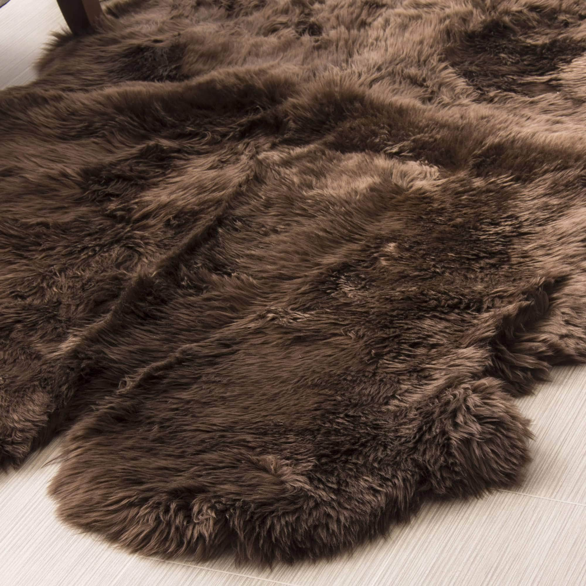 Natural Sheepskin Rug Shearling Fur Pelt #size_4' x 6'