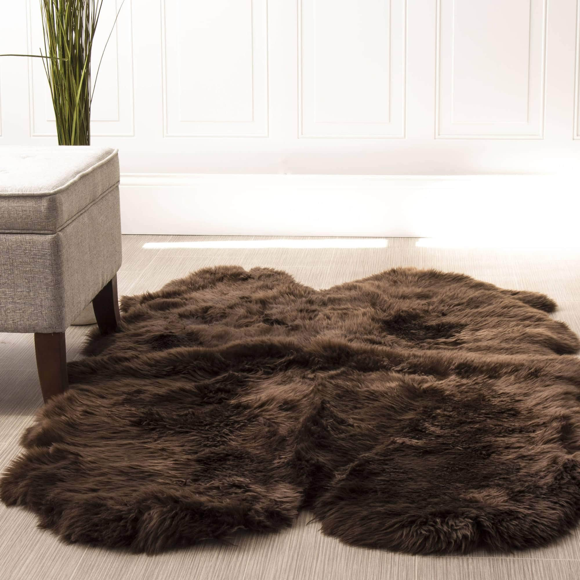 Natural Sheepskin Rug Shearling Fur Pelt #size_4' x 6'