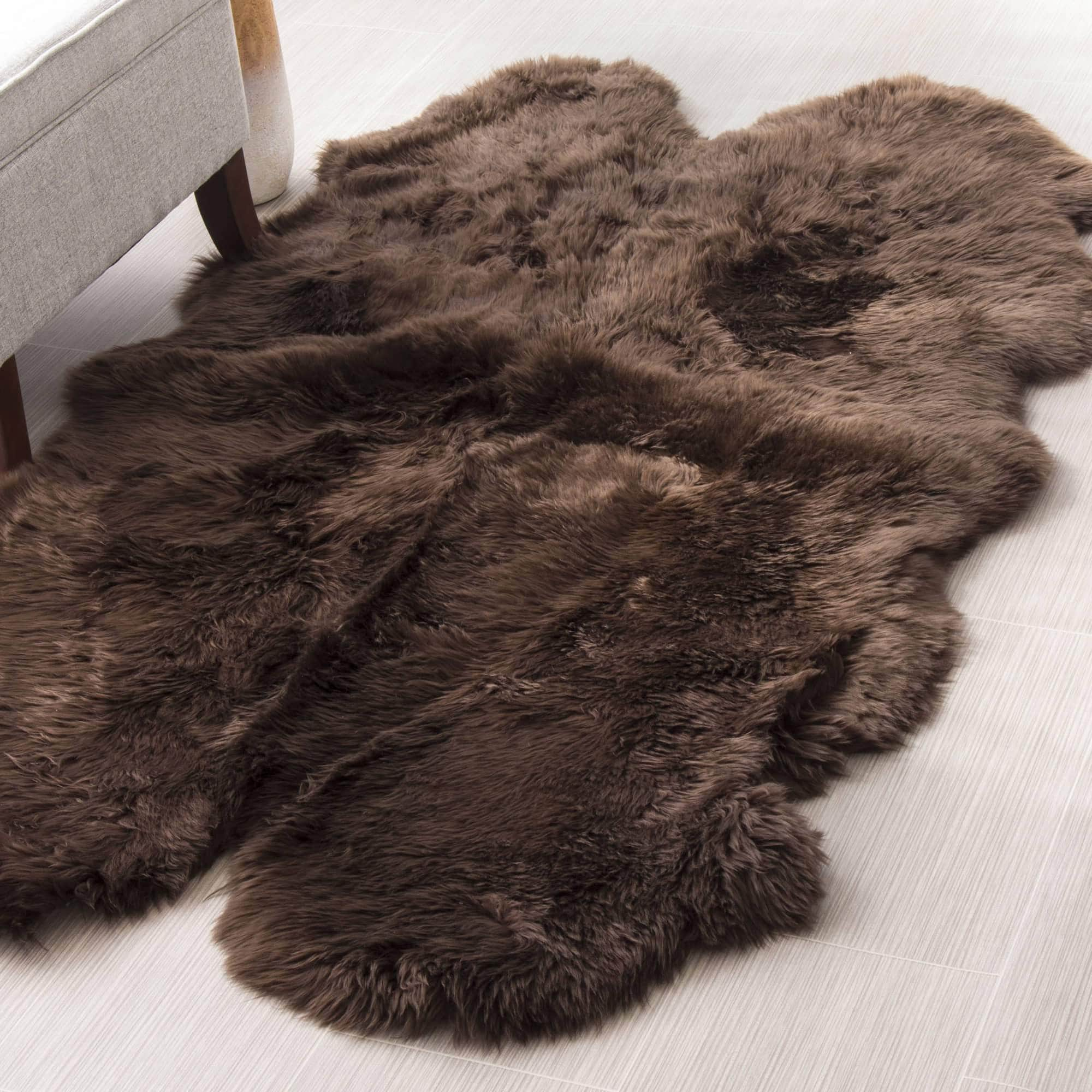 Natural Sheepskin Rug Shearling Fur Pelt #size_4' x 6'