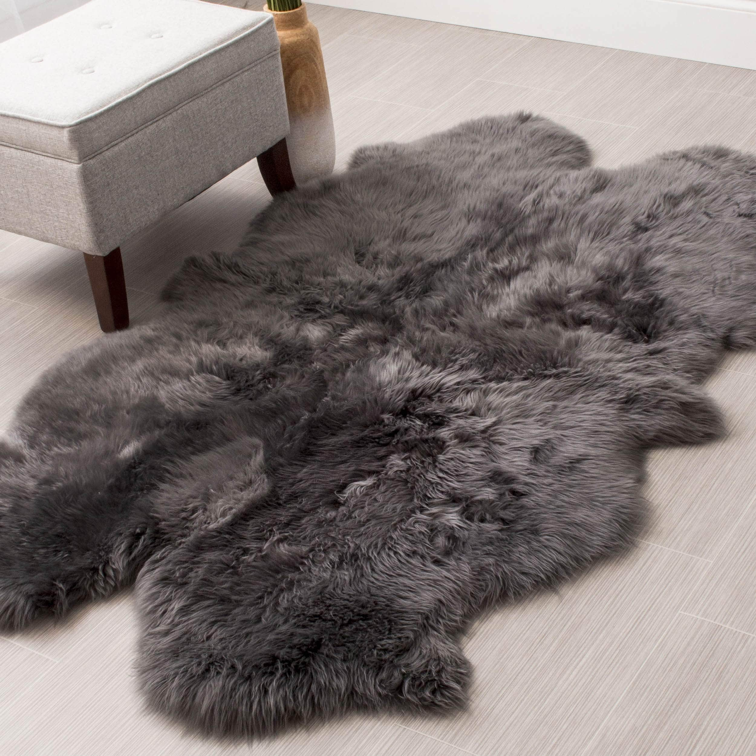 Natural Sheepskin Rug Shearling Fur Pelt #size_4' x 6'