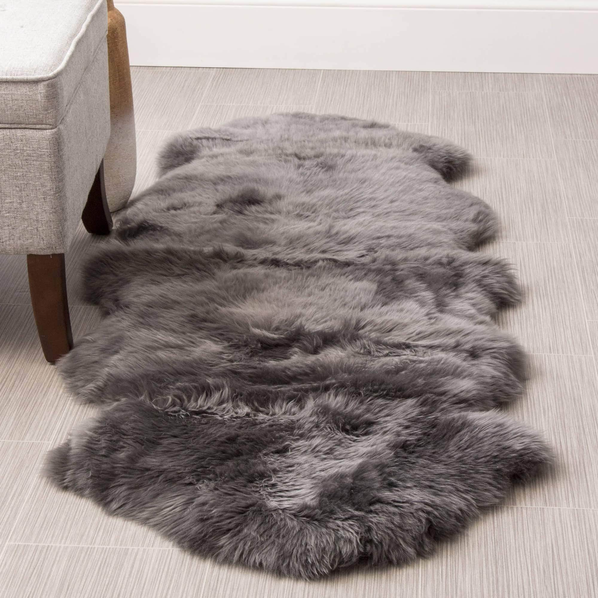 Natural Sheepskin Rug Shearling Fur Pelt #size_2' x 6'