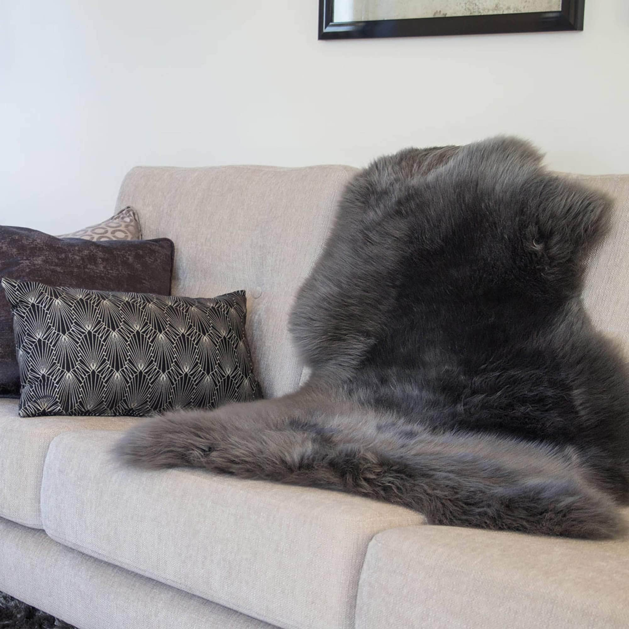 Natural Sheepskin Rug Shearling Fur Pelt #size_2' x 3'