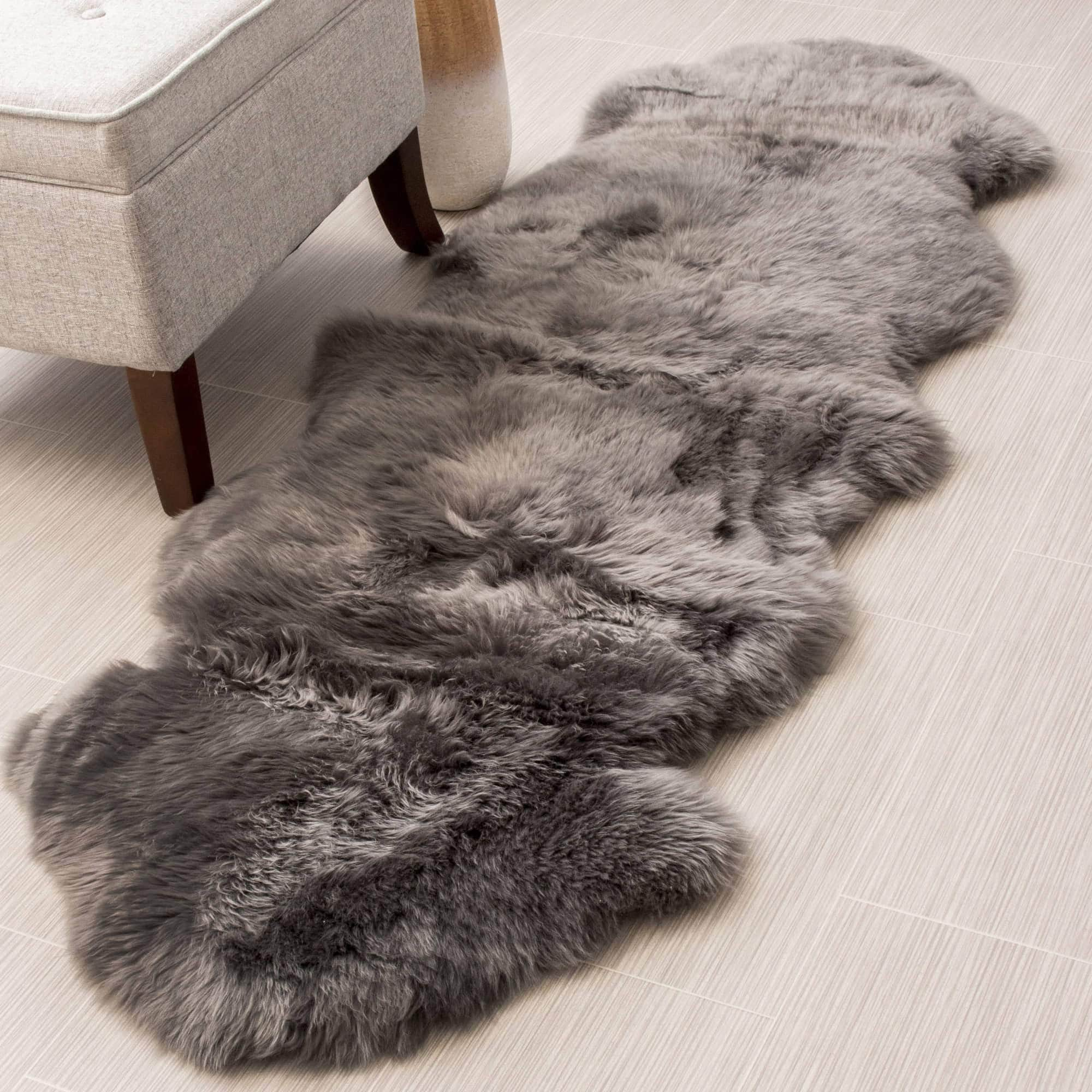 Natural Sheepskin Rug Shearling Fur Pelt #size_2' x 6'