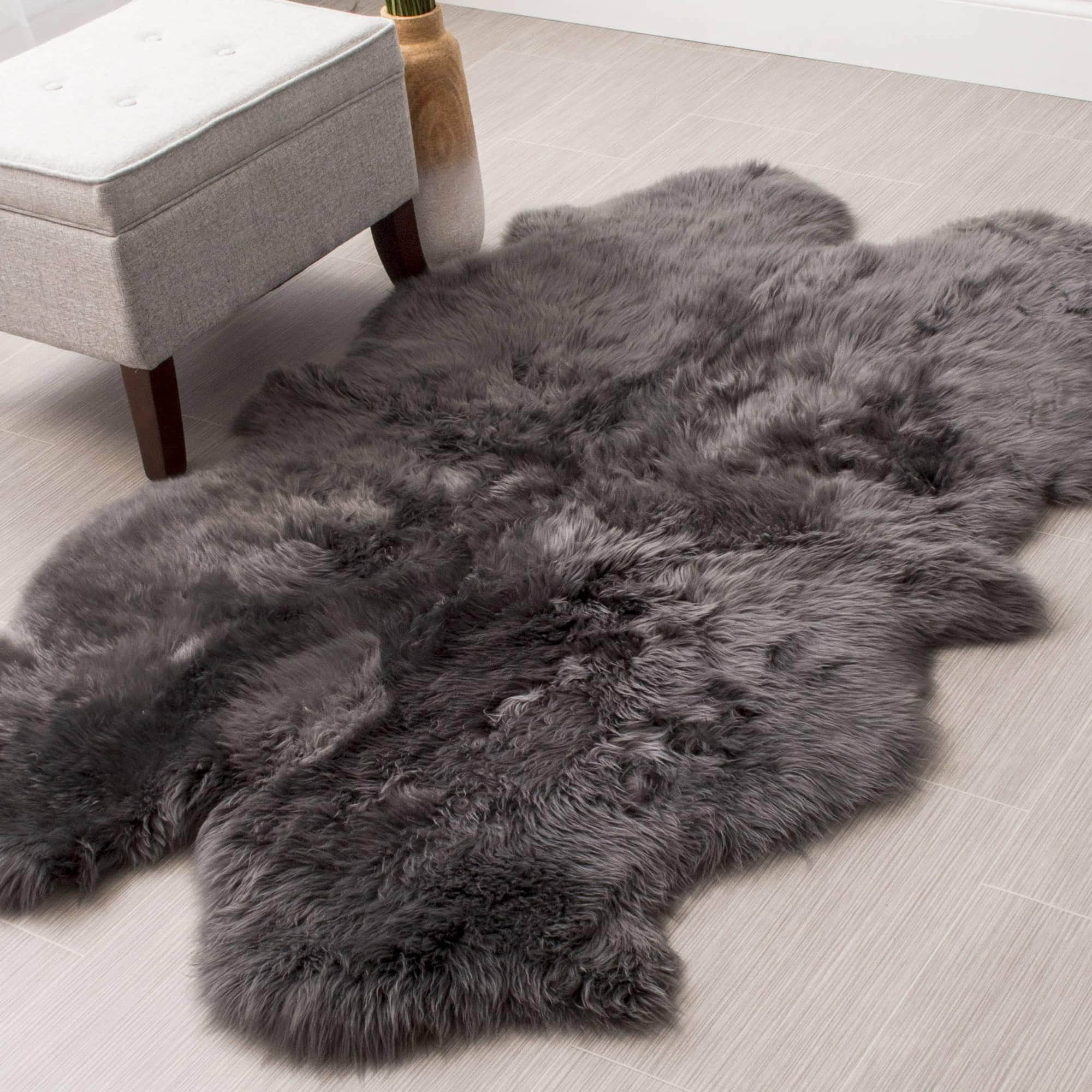 Natural Sheepskin Rug Shearling Fur Pelt #size_4' x 6'