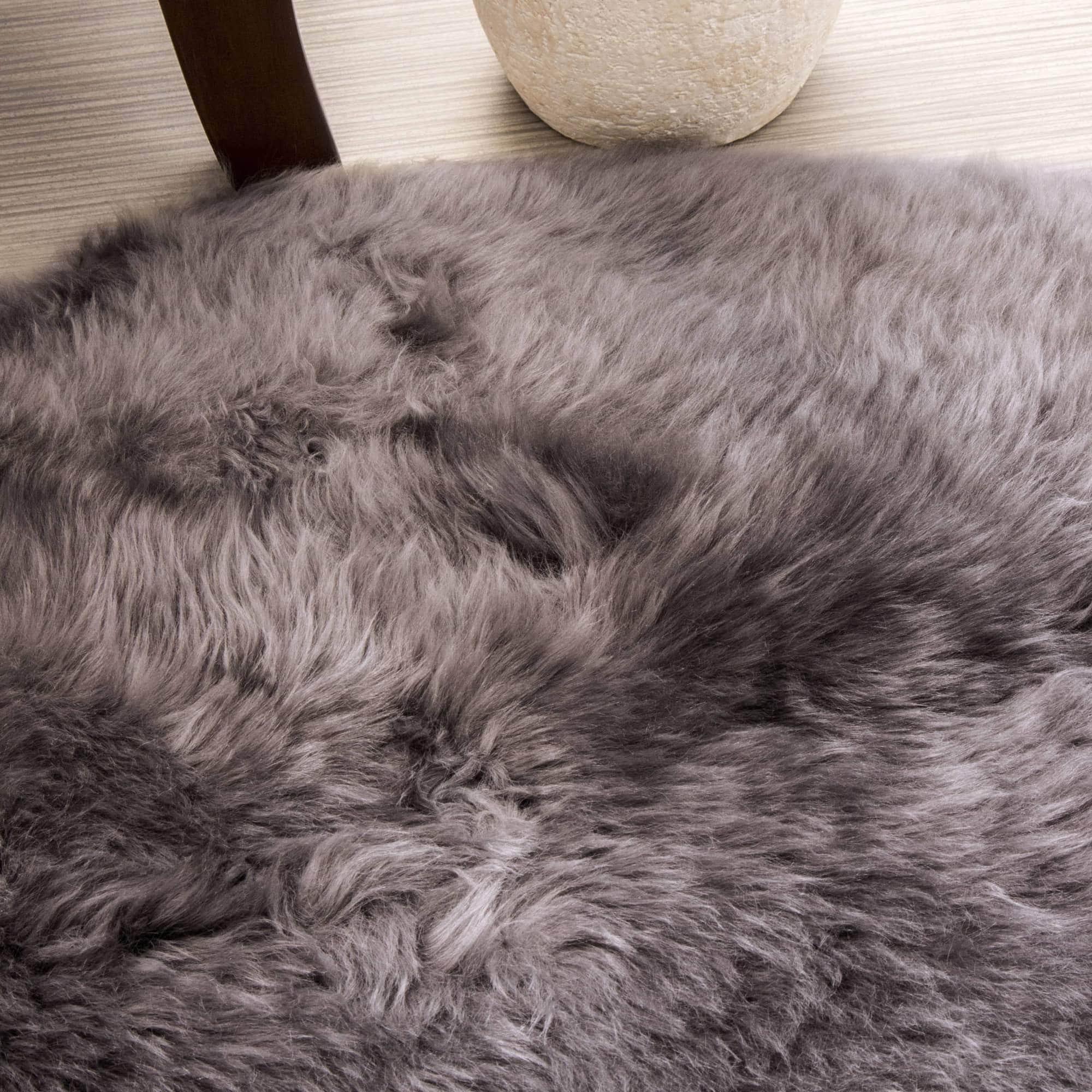 Natural Sheepskin Rug Shearling Fur Pelt #size_2' x 6'