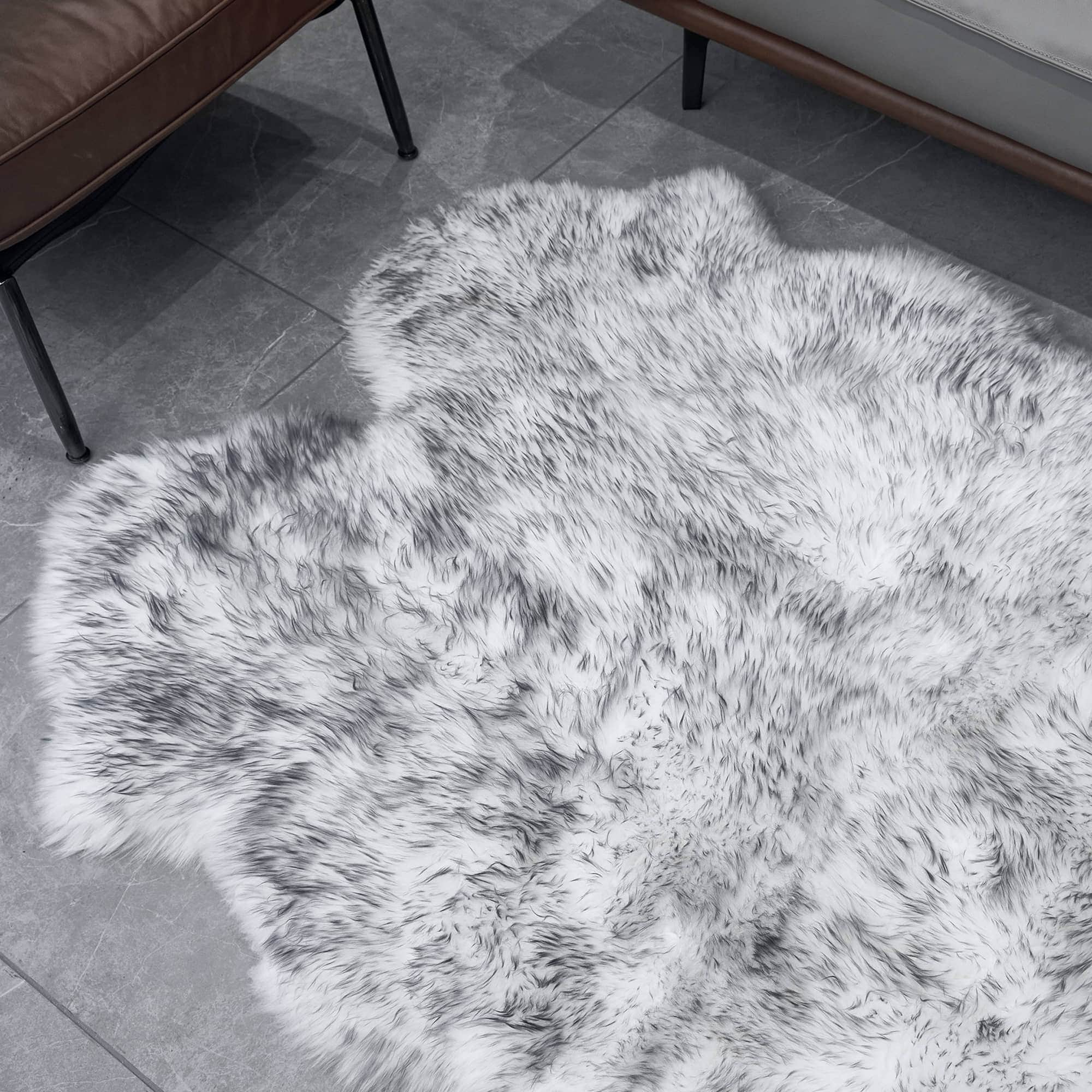 Natural Sheepskin Rug Shearling Fur Pelt #size_4' x 6'