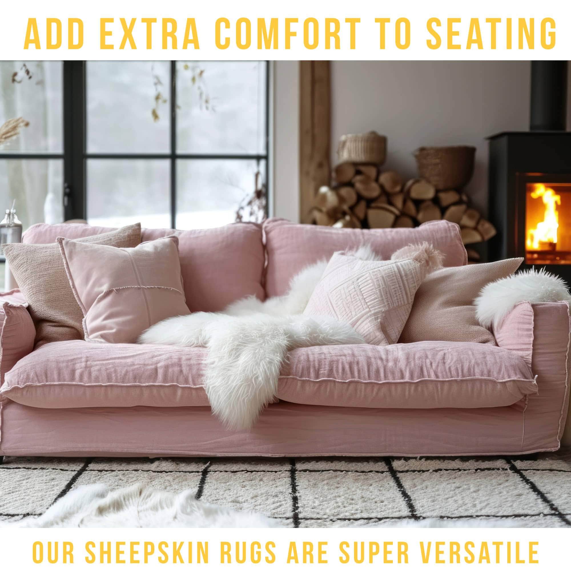 how to decorate with a sheepskin rug