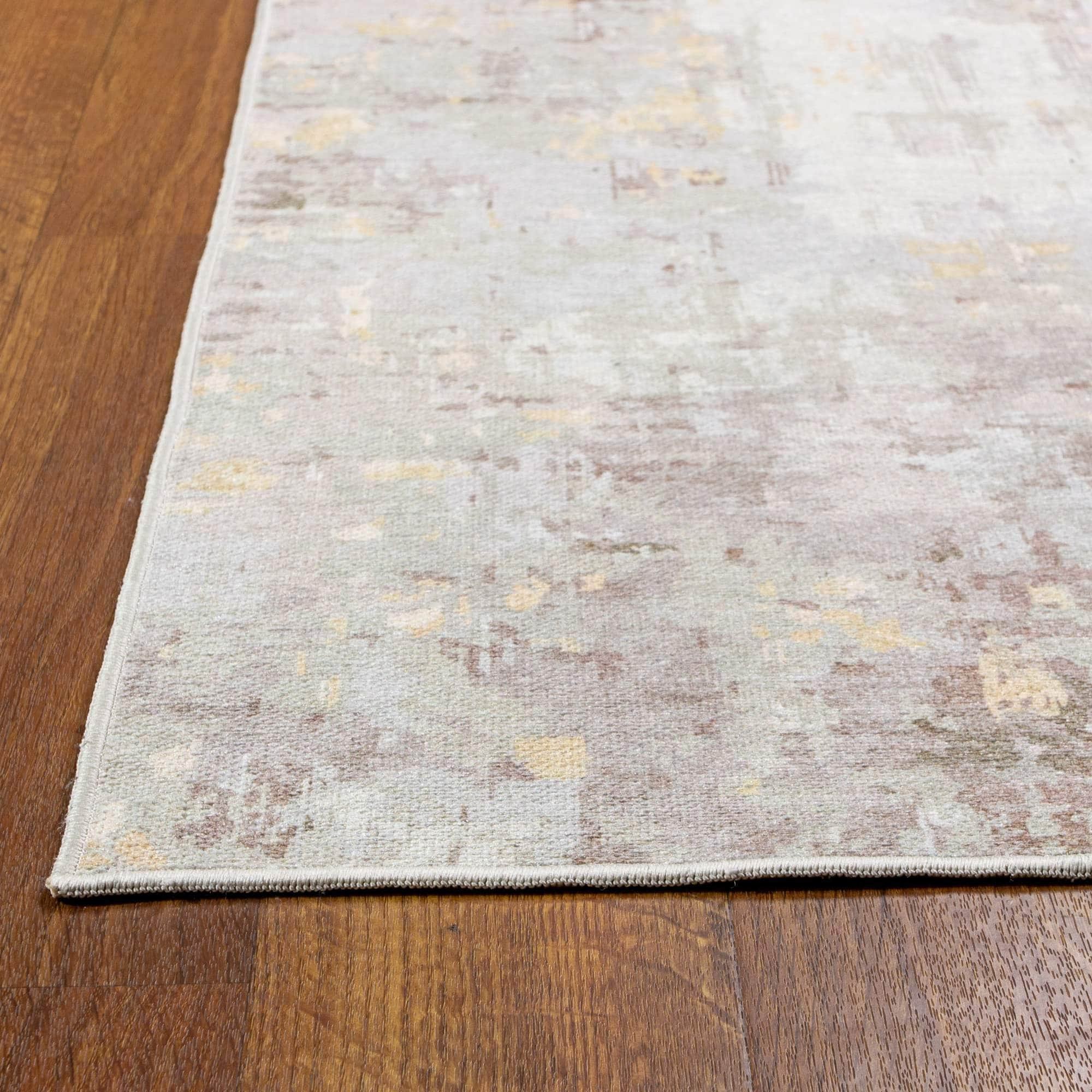 Machine Washable Rug LAN01C Gold / Beige SAR-Lancaster #color_gold / beige