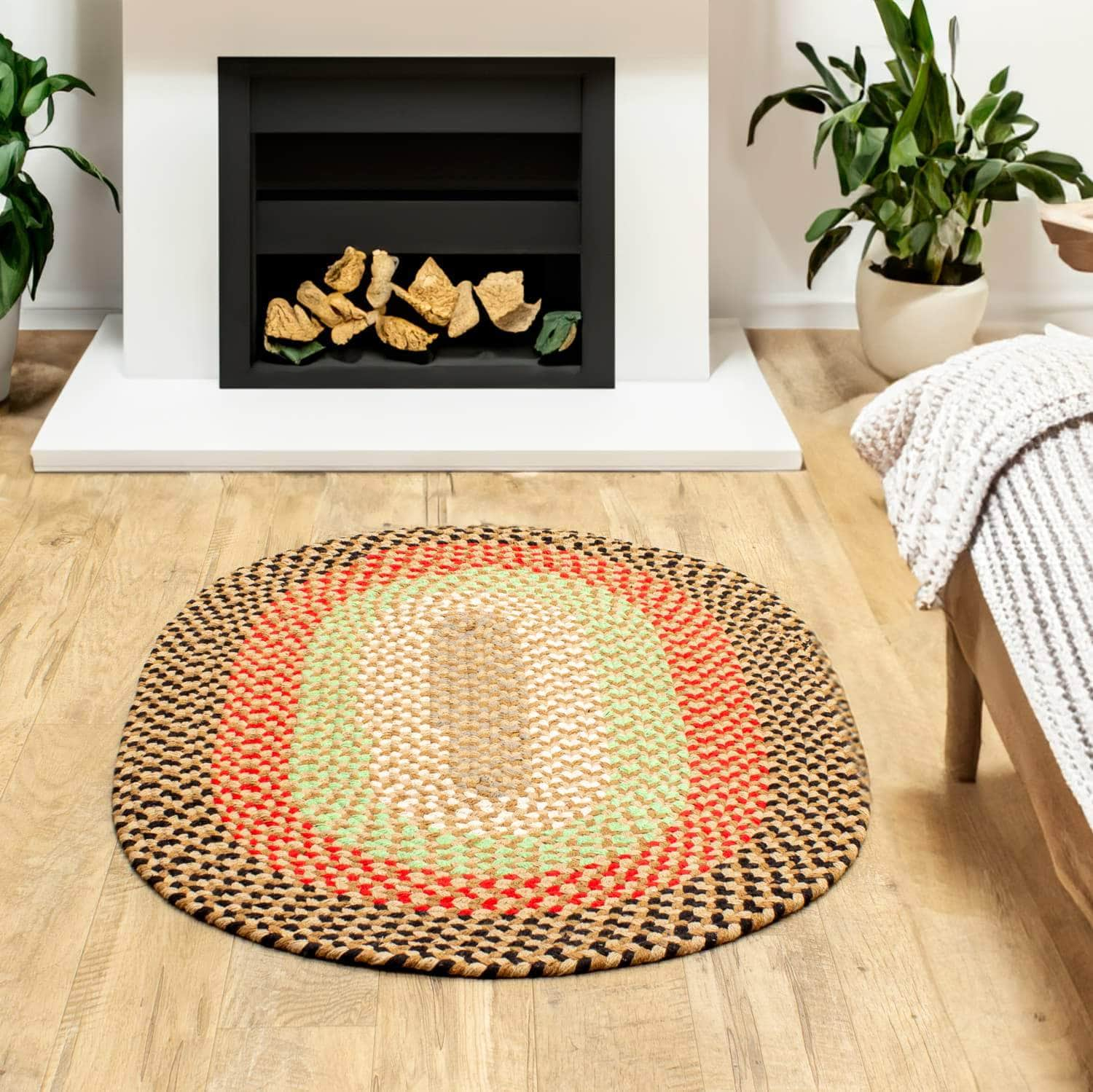 Handmade Braided Rug Earthtone Cotton Rug #color_earthtone