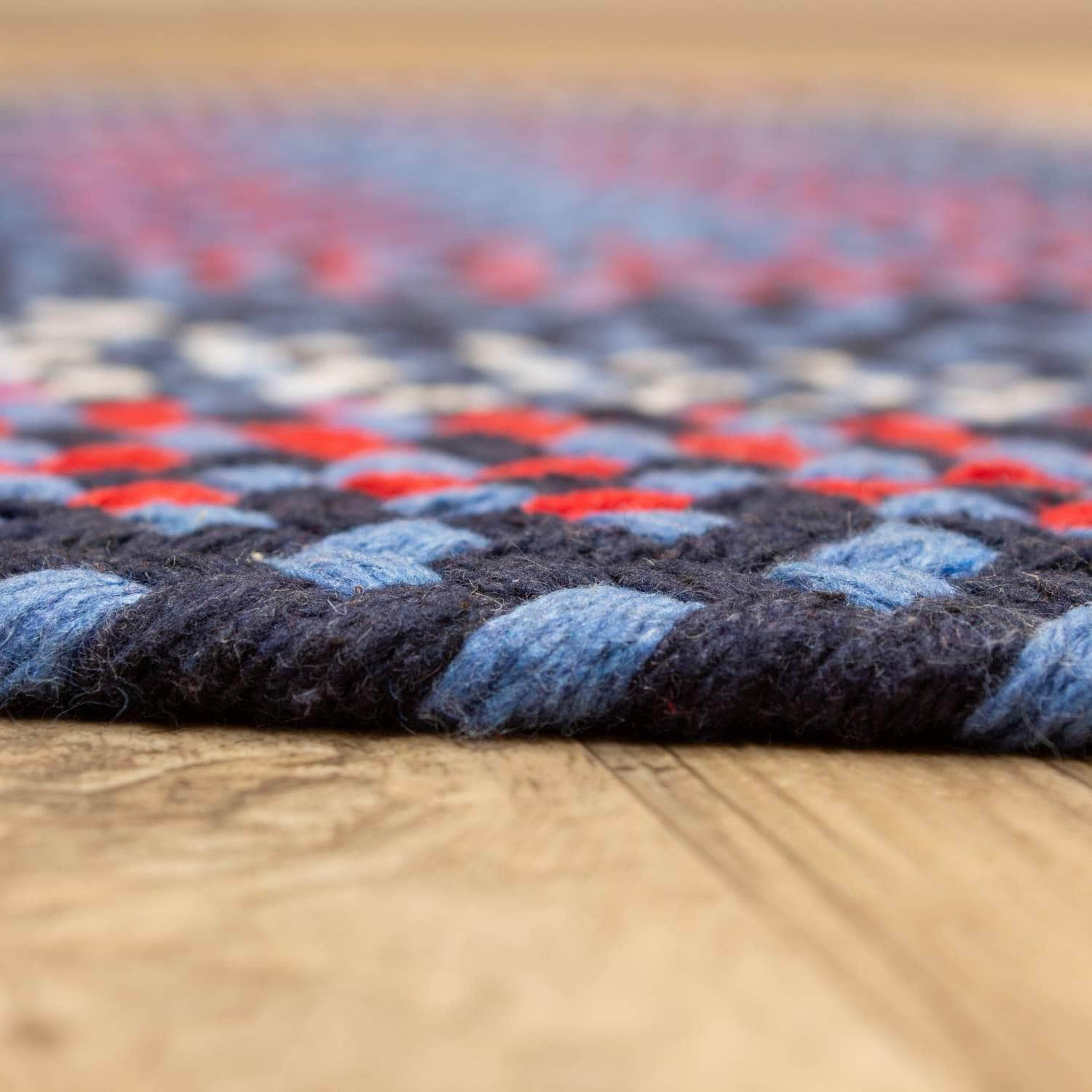 Handmade Braided Rug Blue Cotton Rug #color_blue