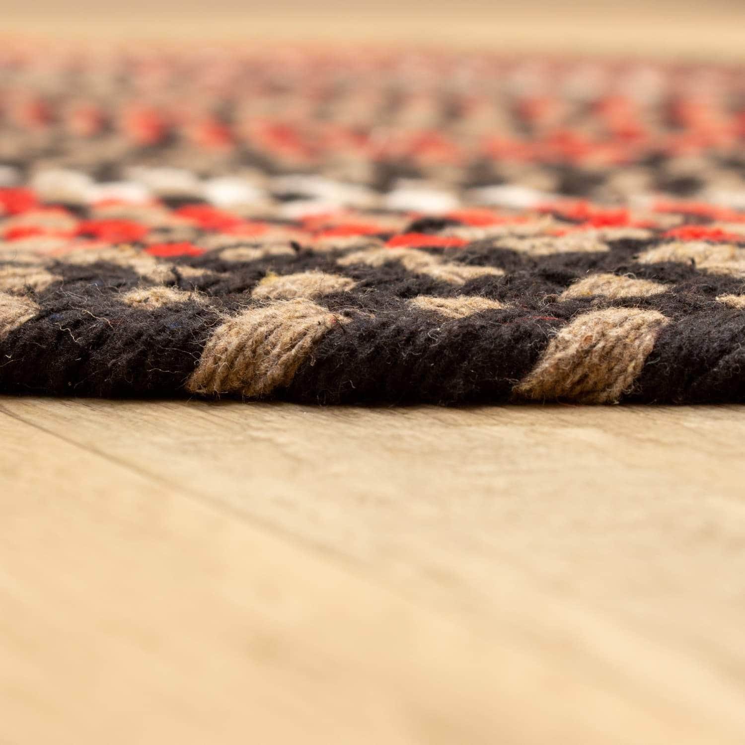 Handmade Braided Rug Black Cotton Rug #color_black