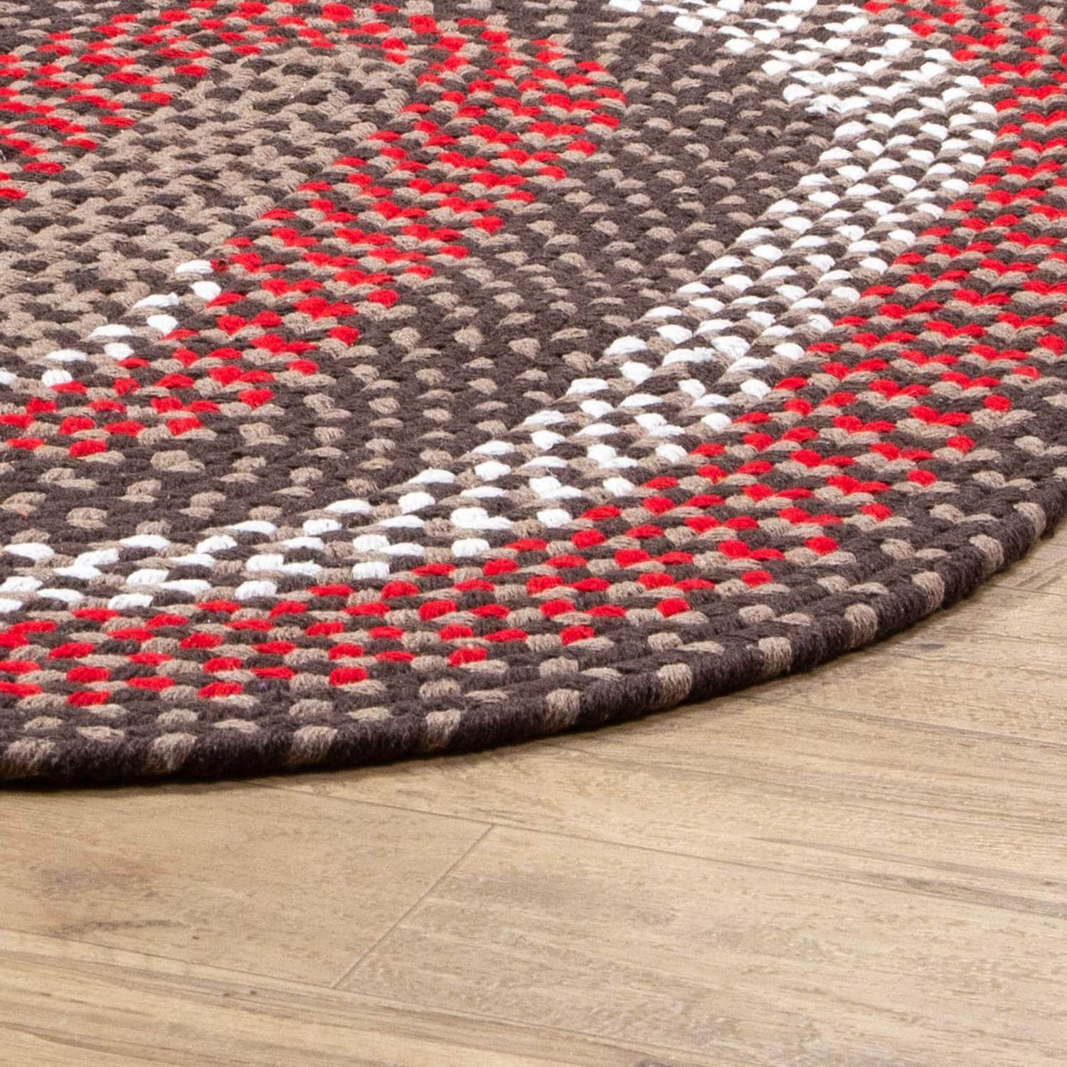 Handmade Braided Rug Brown Cotton Rug #color_brown