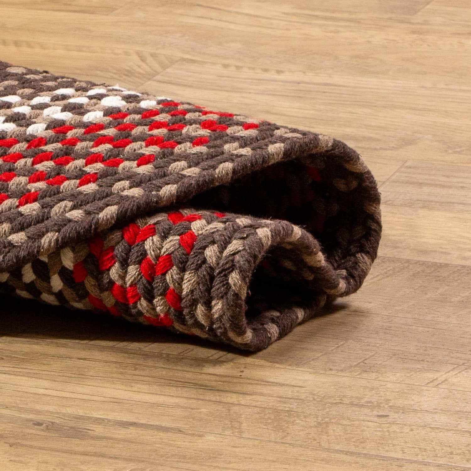 Handmade Braided Rug Brown Cotton Rug #color_brown