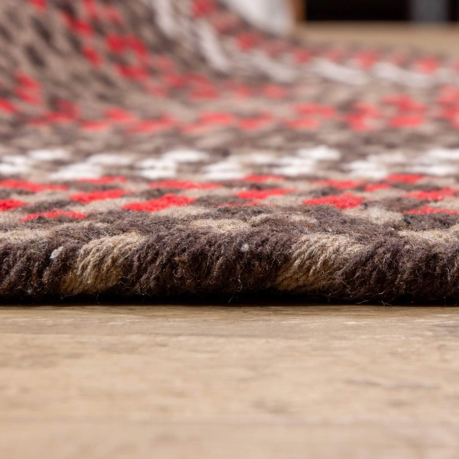 Handmade Braided Rug Brown Cotton Rug #color_brown