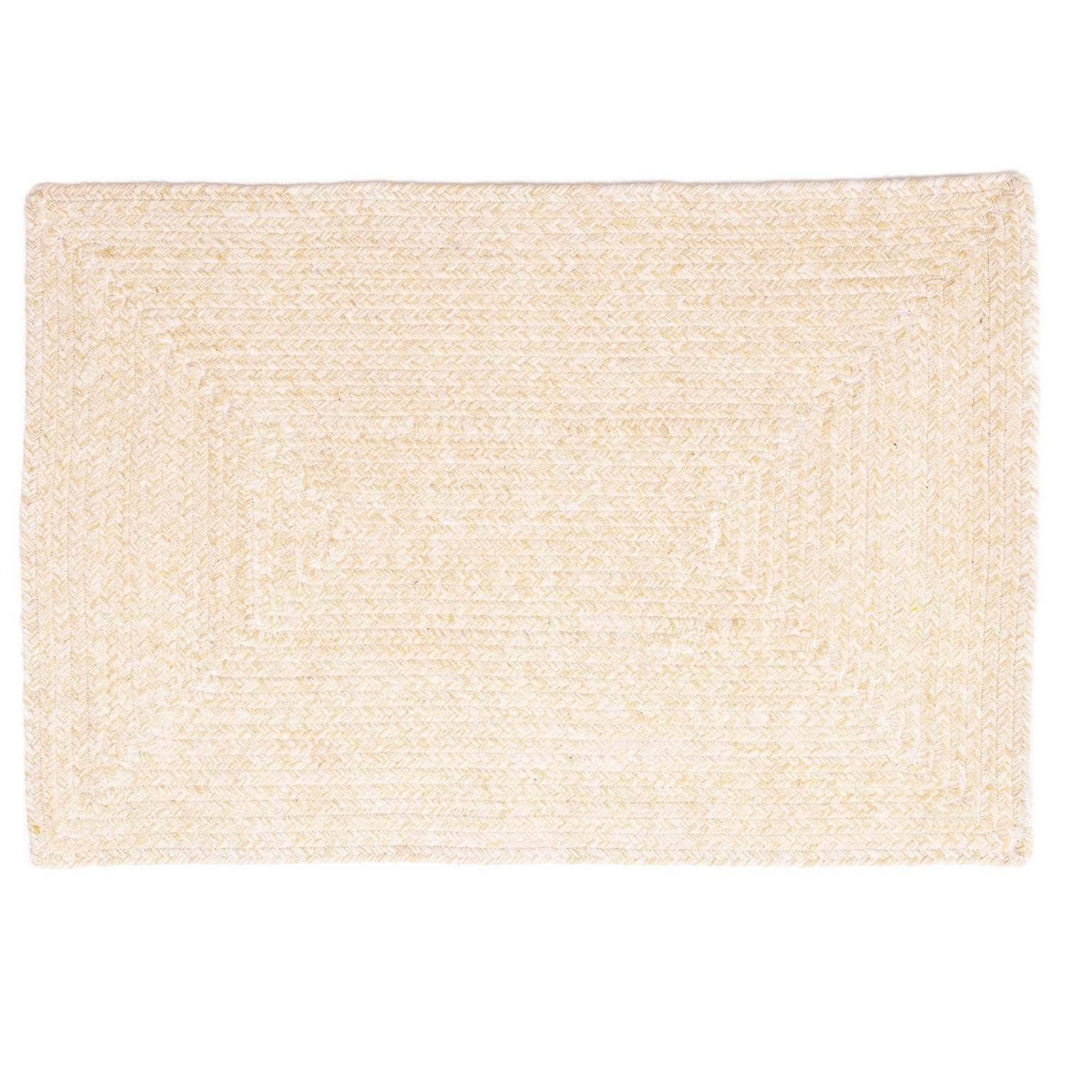 Yellow & White Braided Rug Farmhouse Clearance #shape_Rectangle