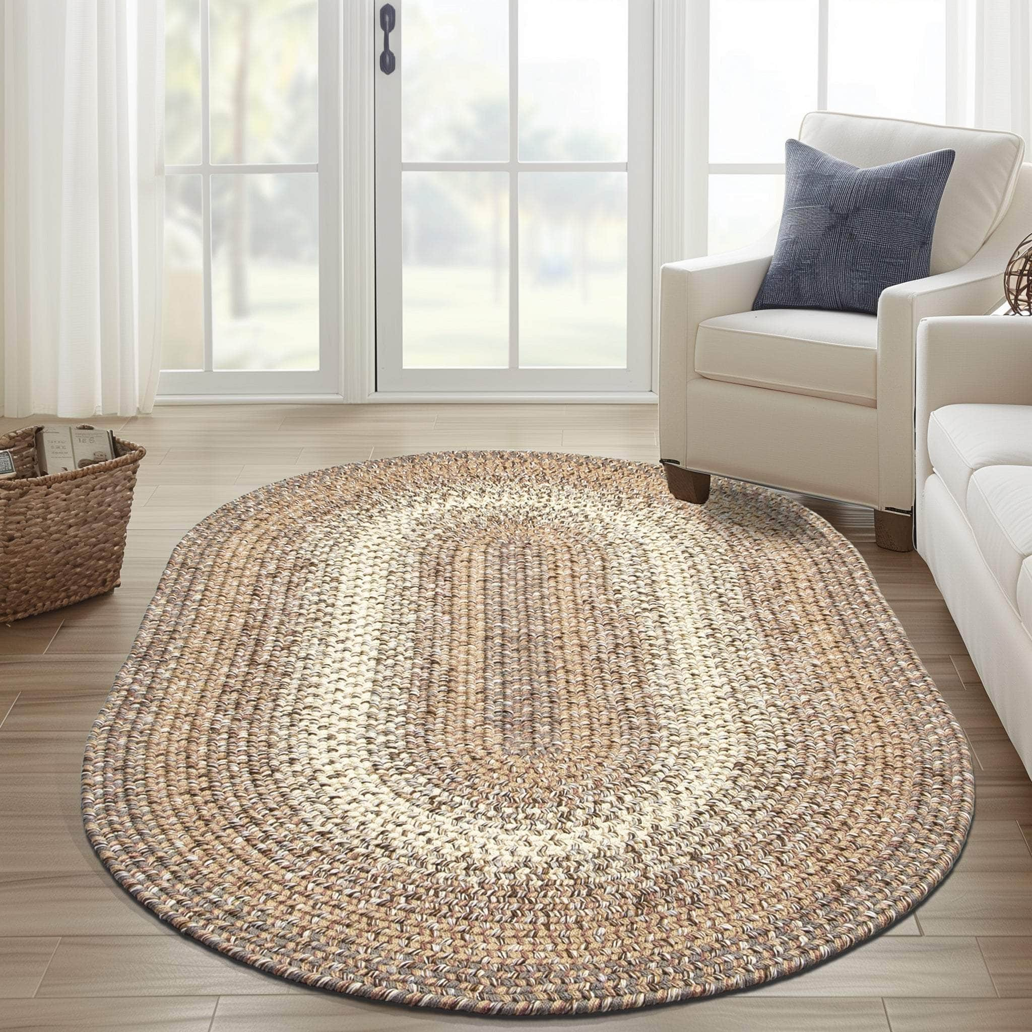 Ridgewood Indoor Outdoor Braided Rug #color_Taupetone